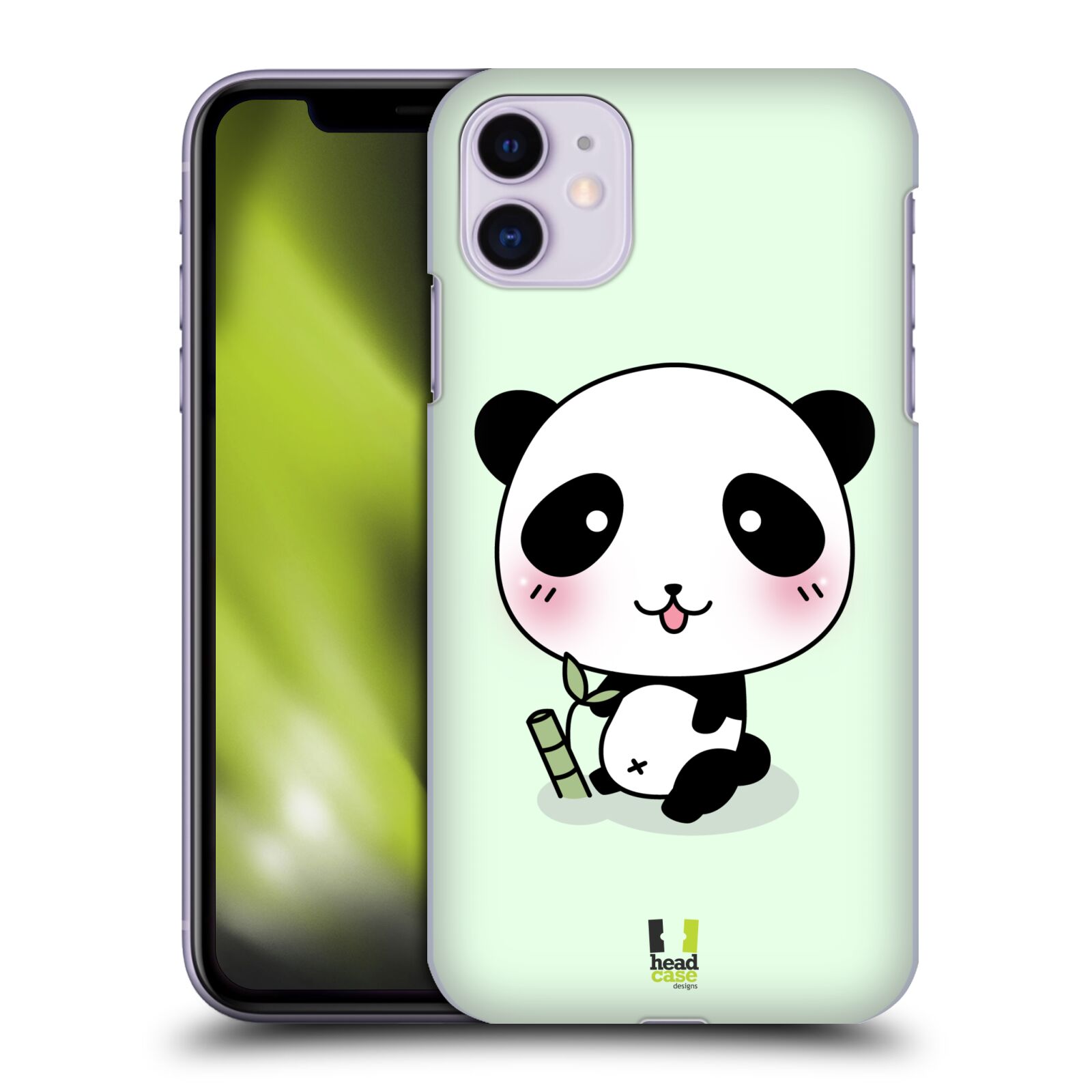 Pouzdro na mobil Apple Iphone 11 - HEAD CASE - vzor Roztomilá panda zelená