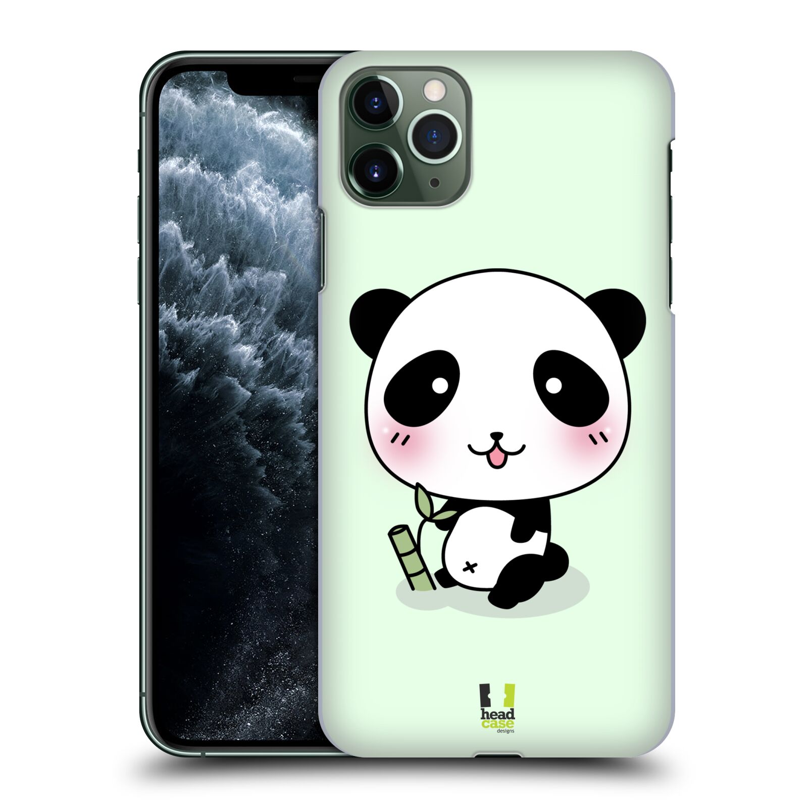 Pouzdro na mobil Apple Iphone 11 PRO MAX - HEAD CASE - vzor Roztomilá panda zelená