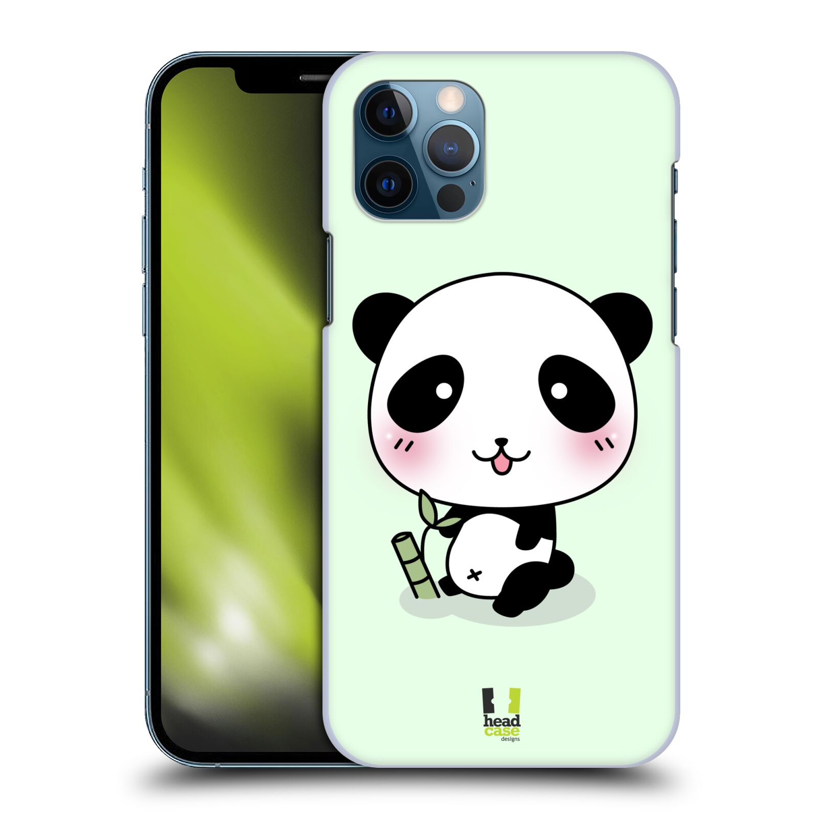 HEAD CASE plastový obal na mobil Apple Iphone 12 / Iphone 12 PRO vzor Roztomilá panda zelená
