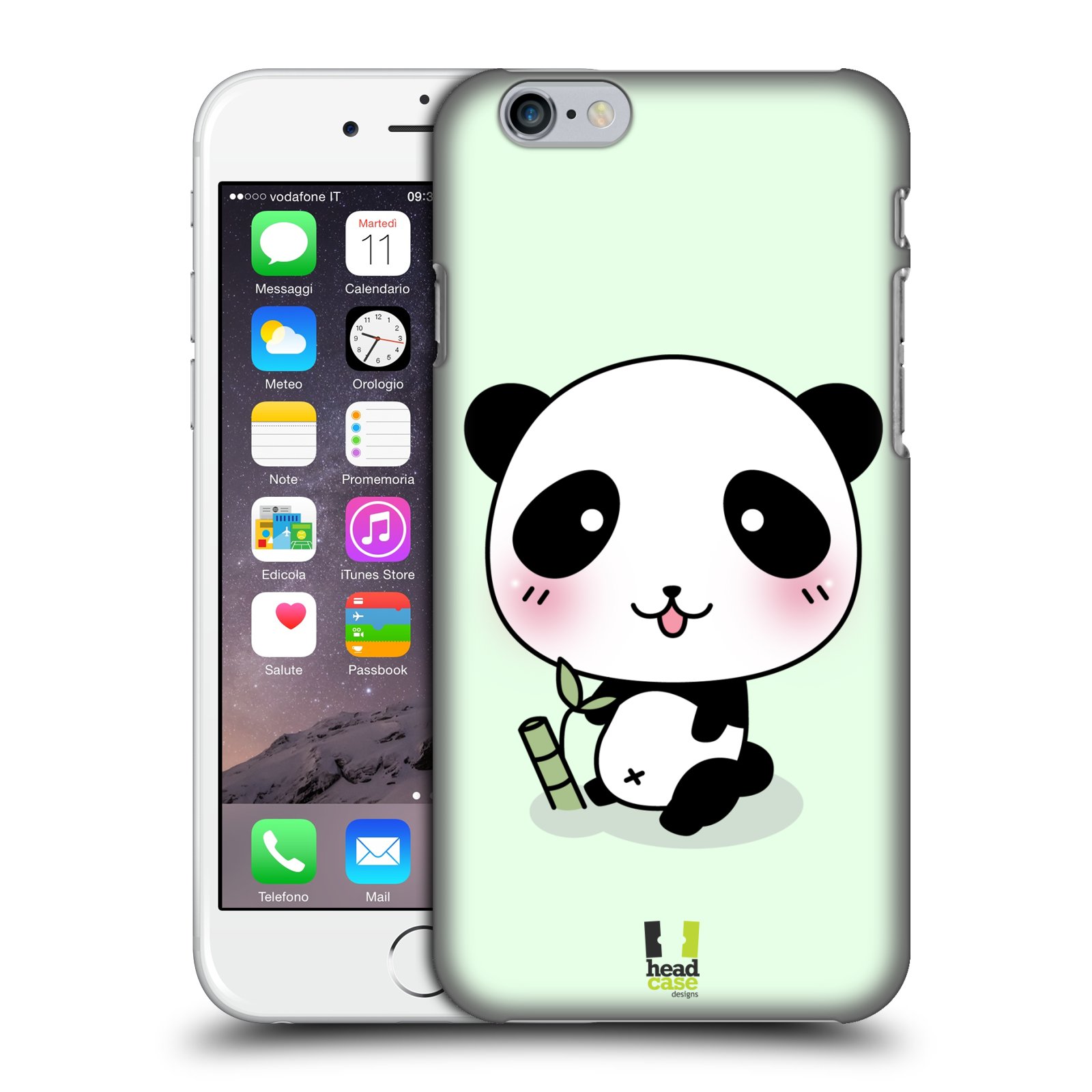 Plastové pouzdro pro mobil Apple Iphone 6/6S vzor Roztomilá panda zelená