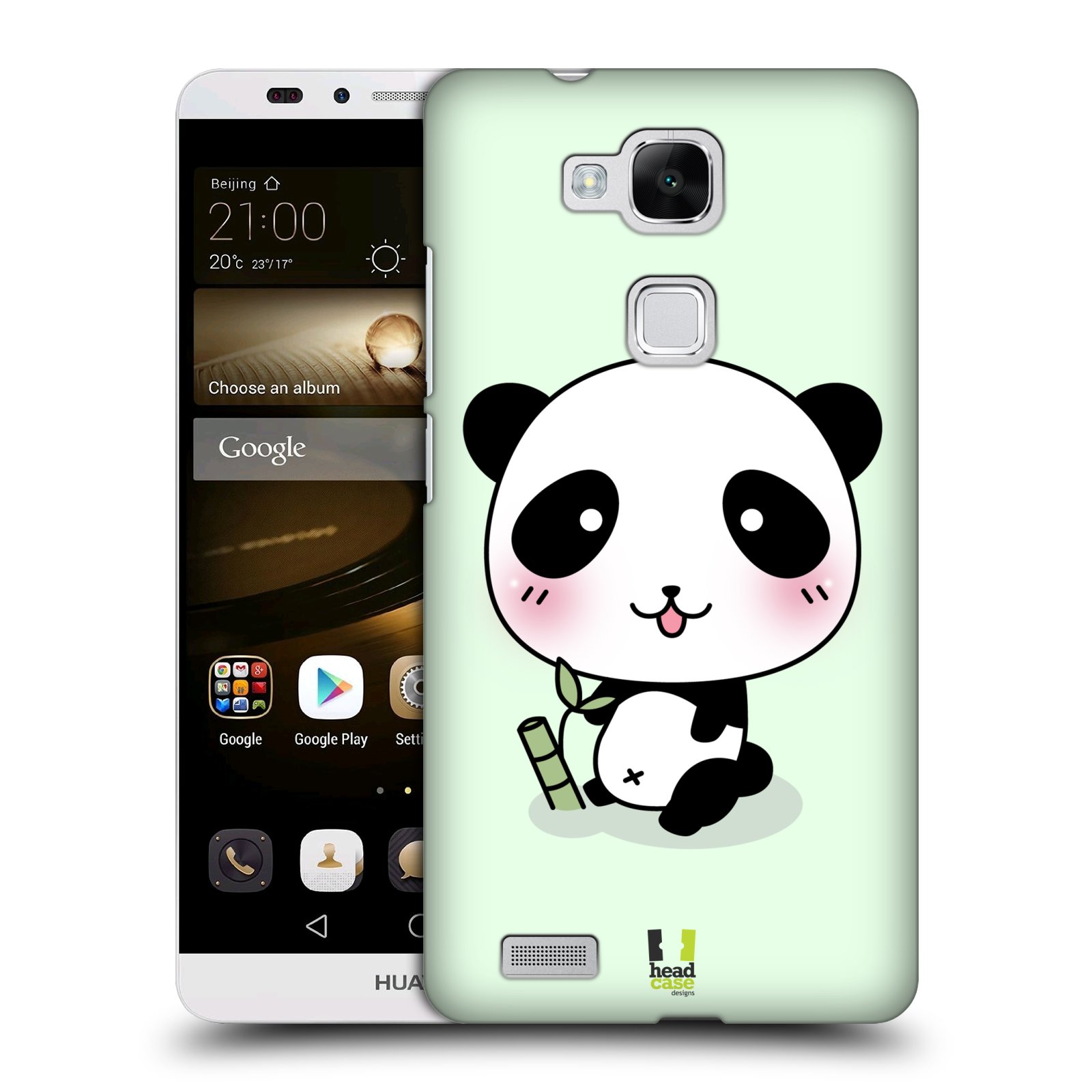 HEAD CASE plastový obal na mobil Huawei Mate 7 vzor Roztomilá panda zelená
