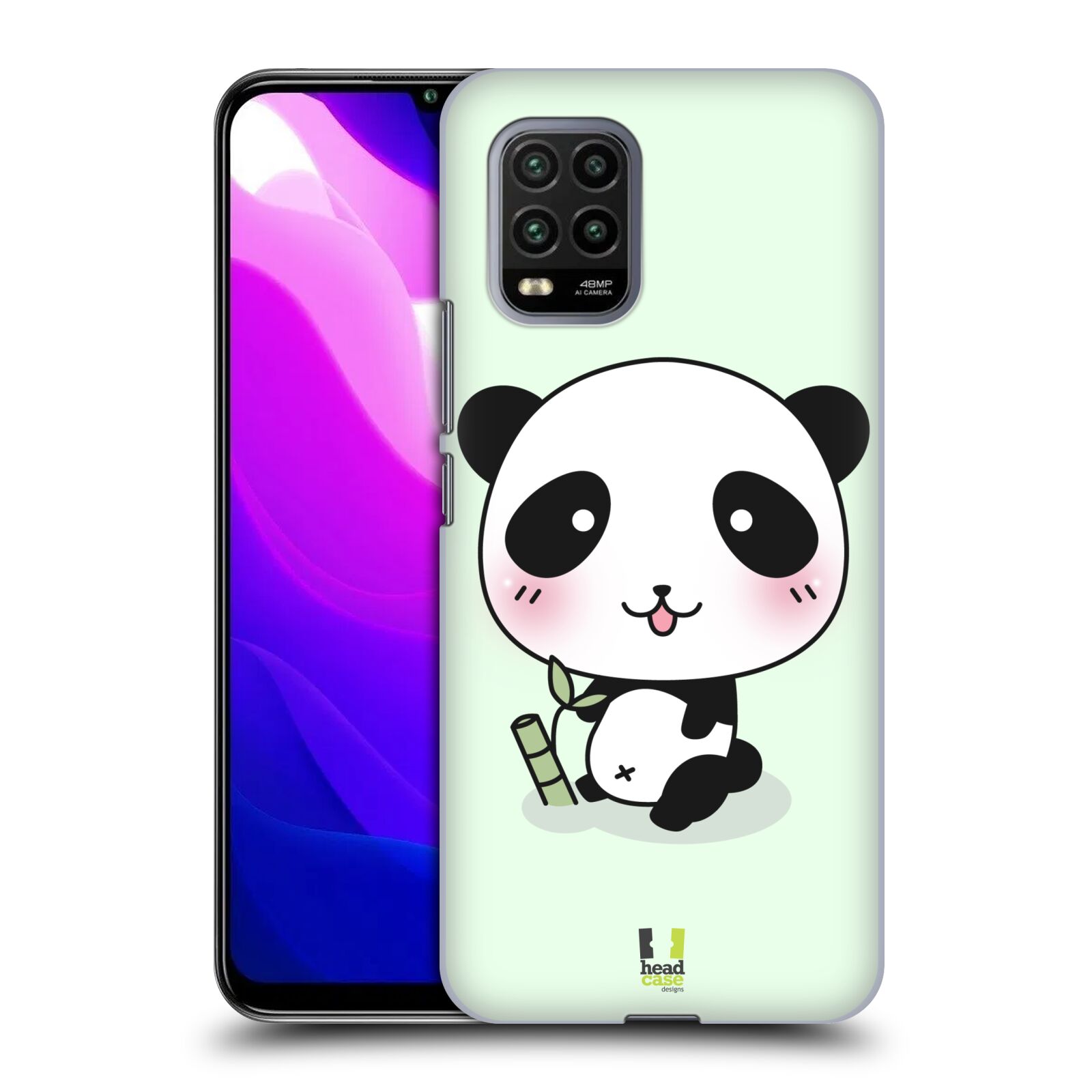 Zadní kryt, obal na mobil Xiaomi Mi 10 LITE vzor Roztomilá panda zelená