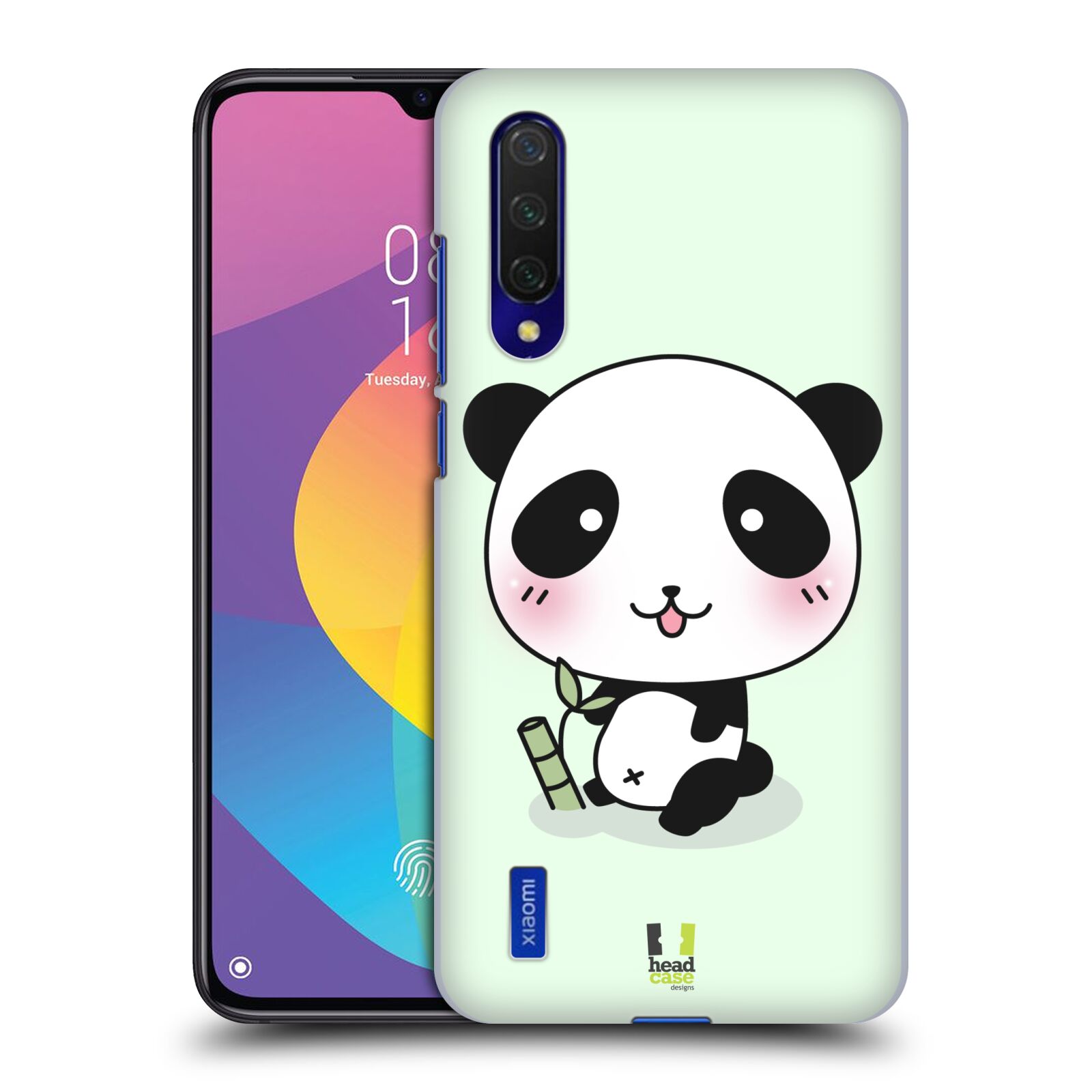 Zadní kryt na mobil Xiaomi MI 9 LITE vzor Roztomilá panda zelená