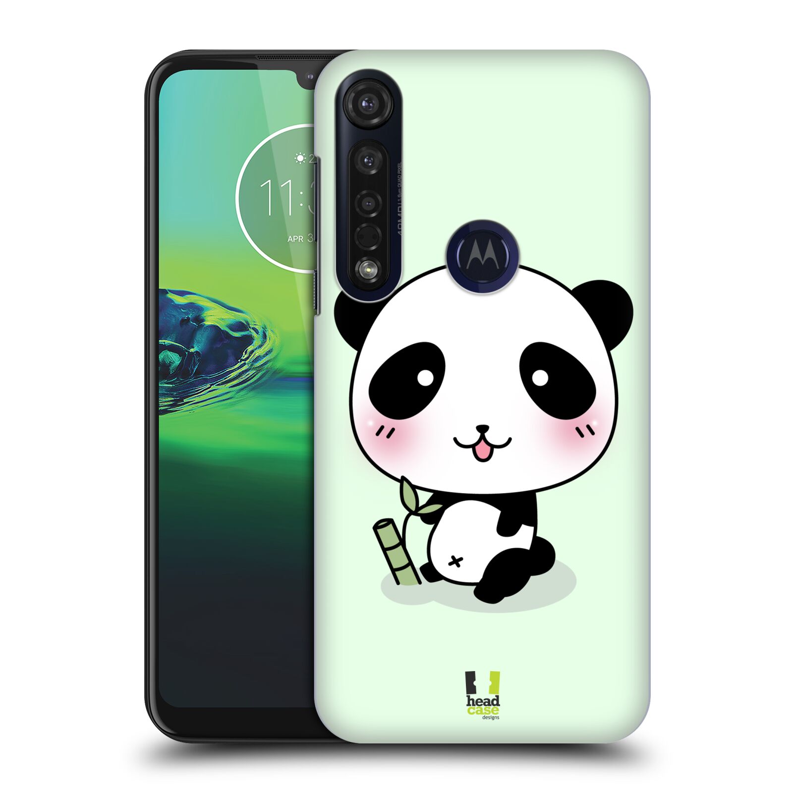 Pouzdro na mobil Motorola Moto G8 PLUS - HEAD CASE - vzor Roztomilá panda zelená