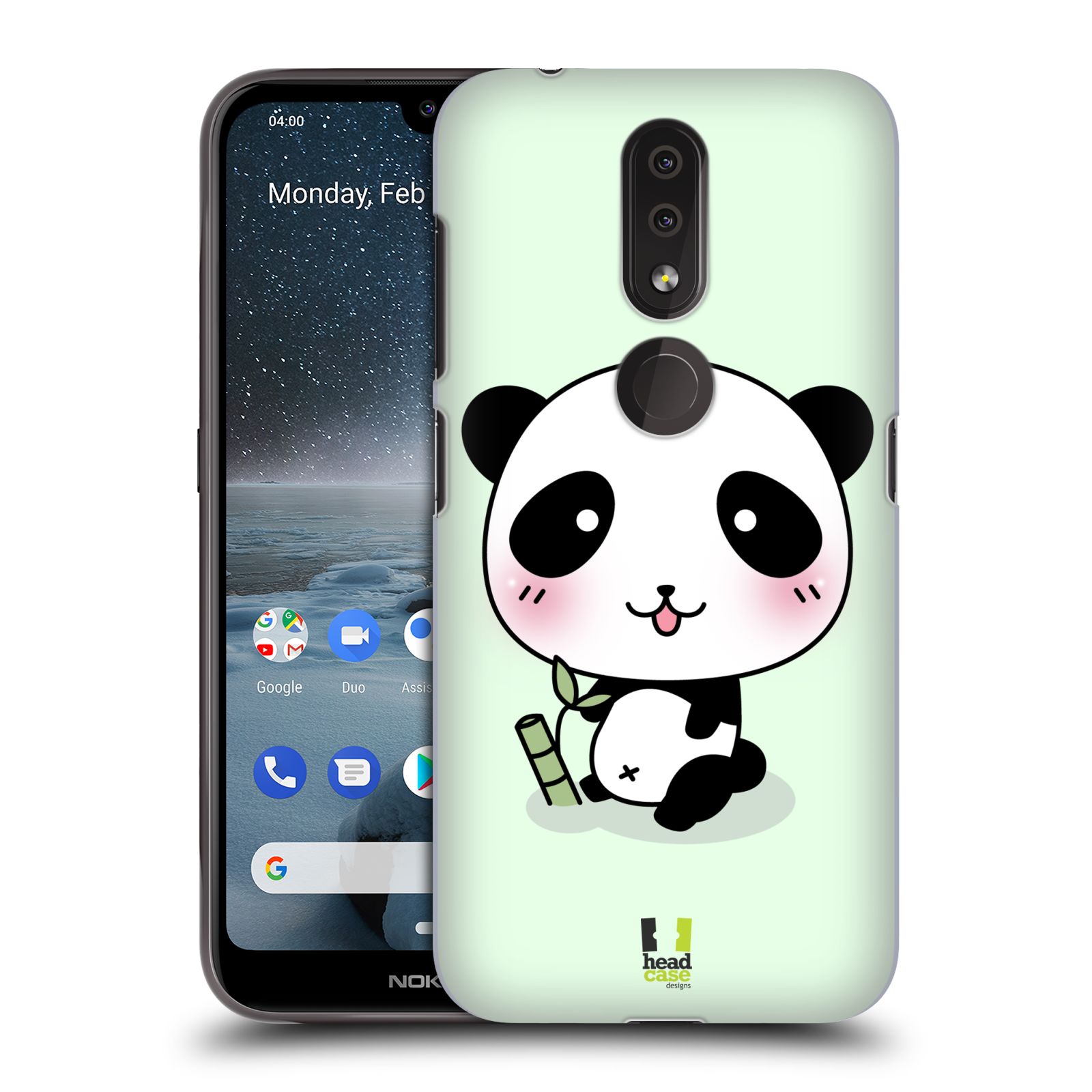 Pouzdro na mobil Nokia 4.2 - HEAD CASE - vzor Roztomilá panda zelená