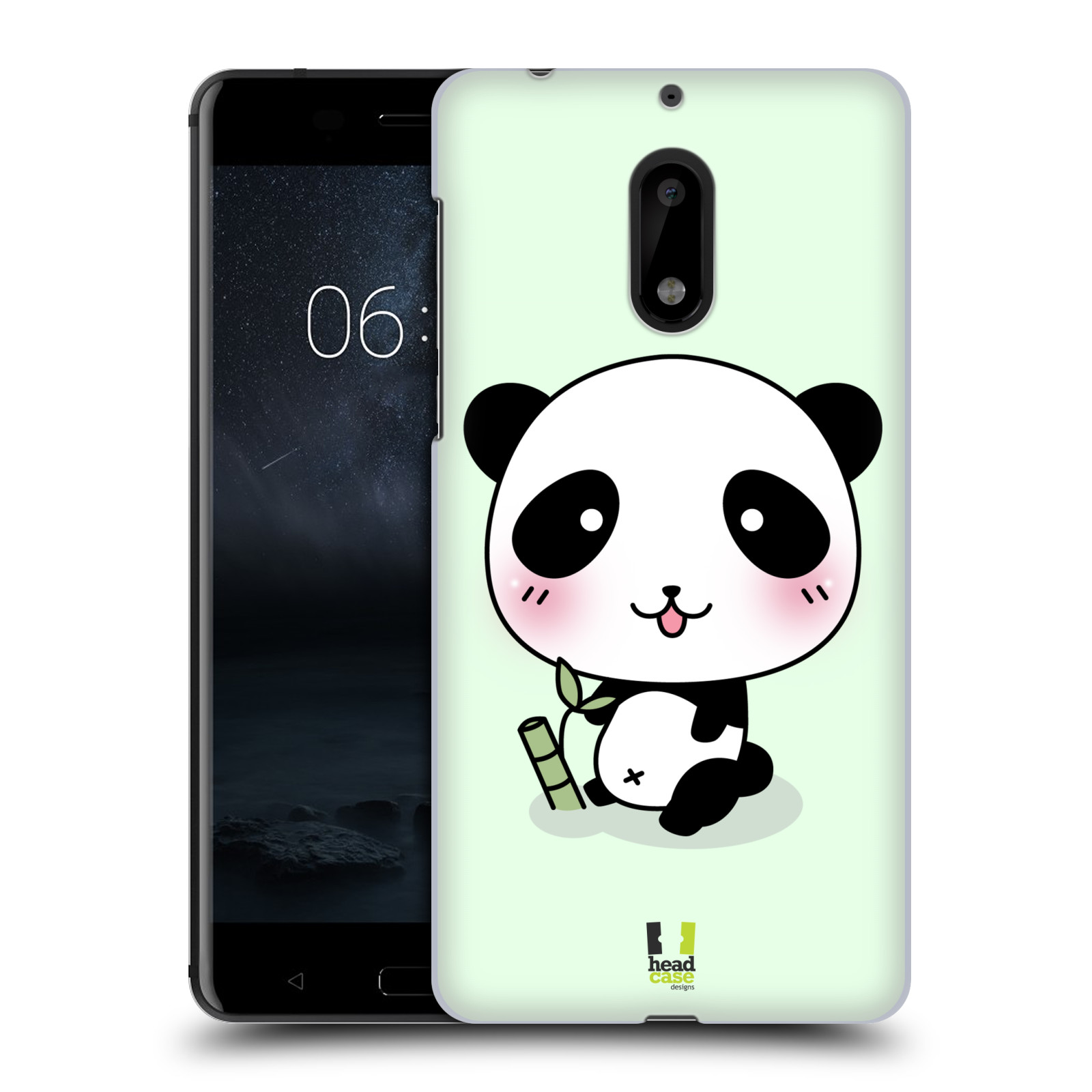 HEAD CASE plastový obal na mobil Nokia 6 vzor Roztomilá panda zelená