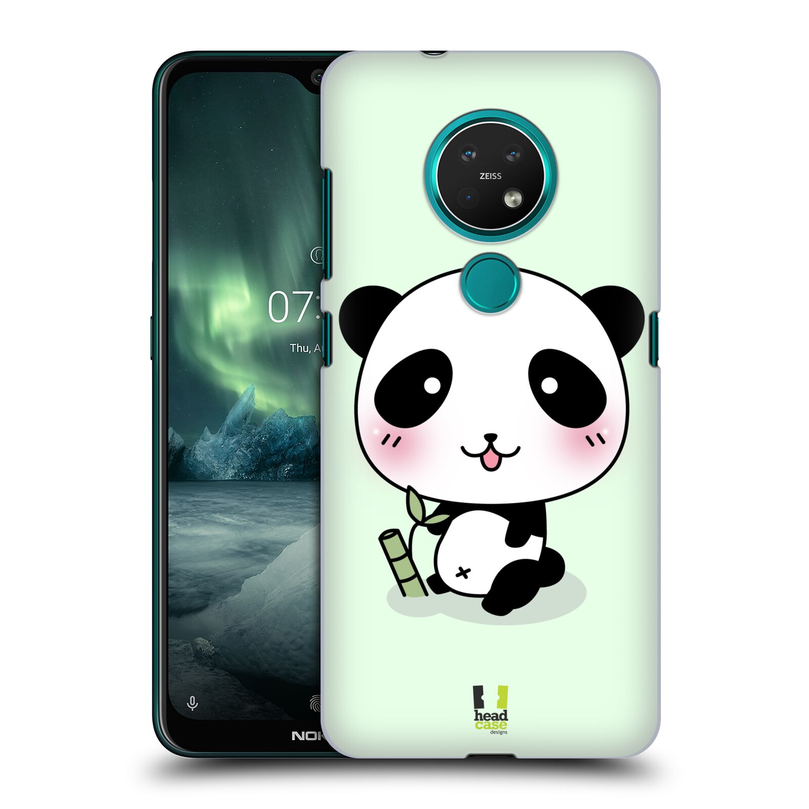 Pouzdro na mobil NOKIA 7.2 - HEAD CASE - vzor Roztomilá panda zelená