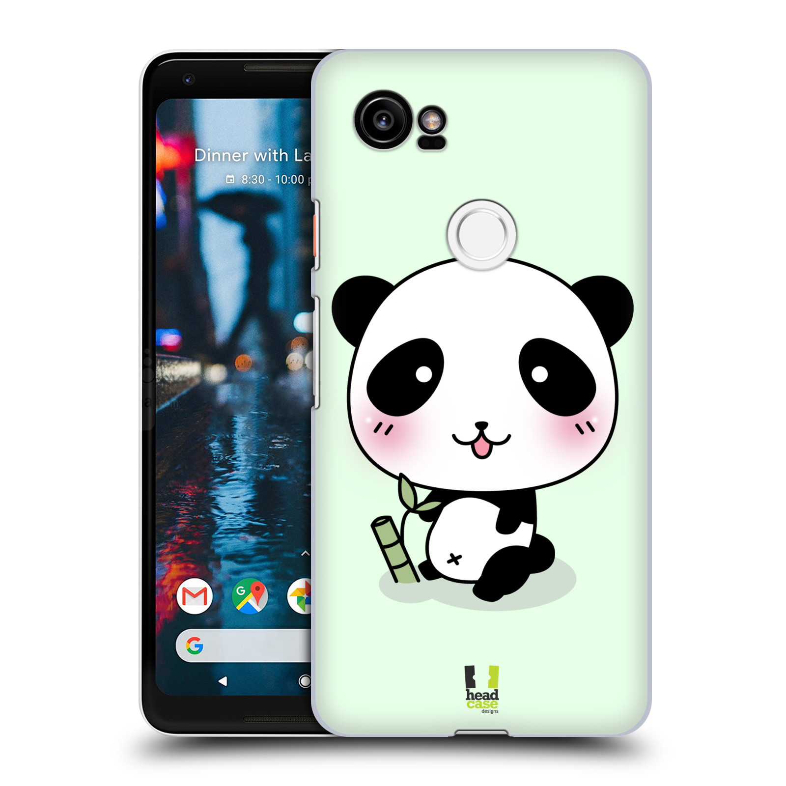 HEAD CASE plastový obal na mobil Google Pixel 2 XL vzor Roztomilá panda zelená