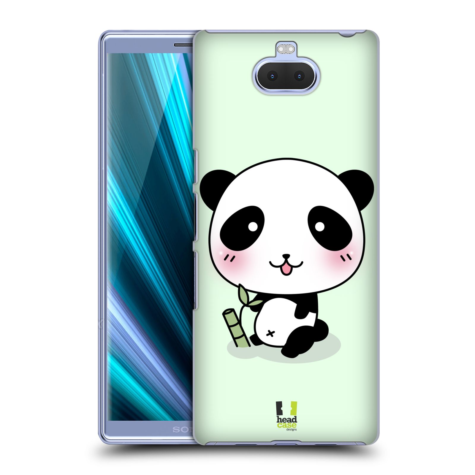 Pouzdro na mobil Sony Xperia 10 - Head Case - vzor Roztomilá panda zelená