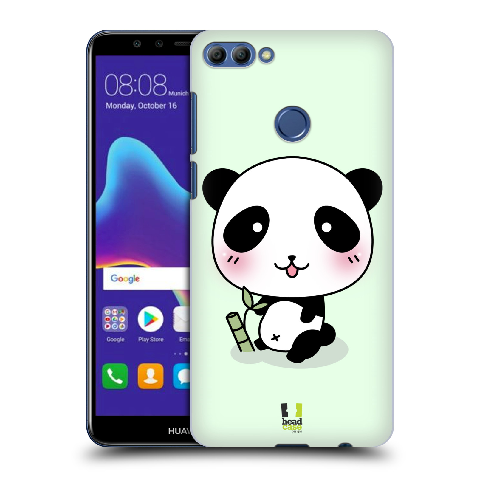 HEAD CASE plastový obal na mobil Huawei Y9 2018 vzor Roztomilá panda zelená