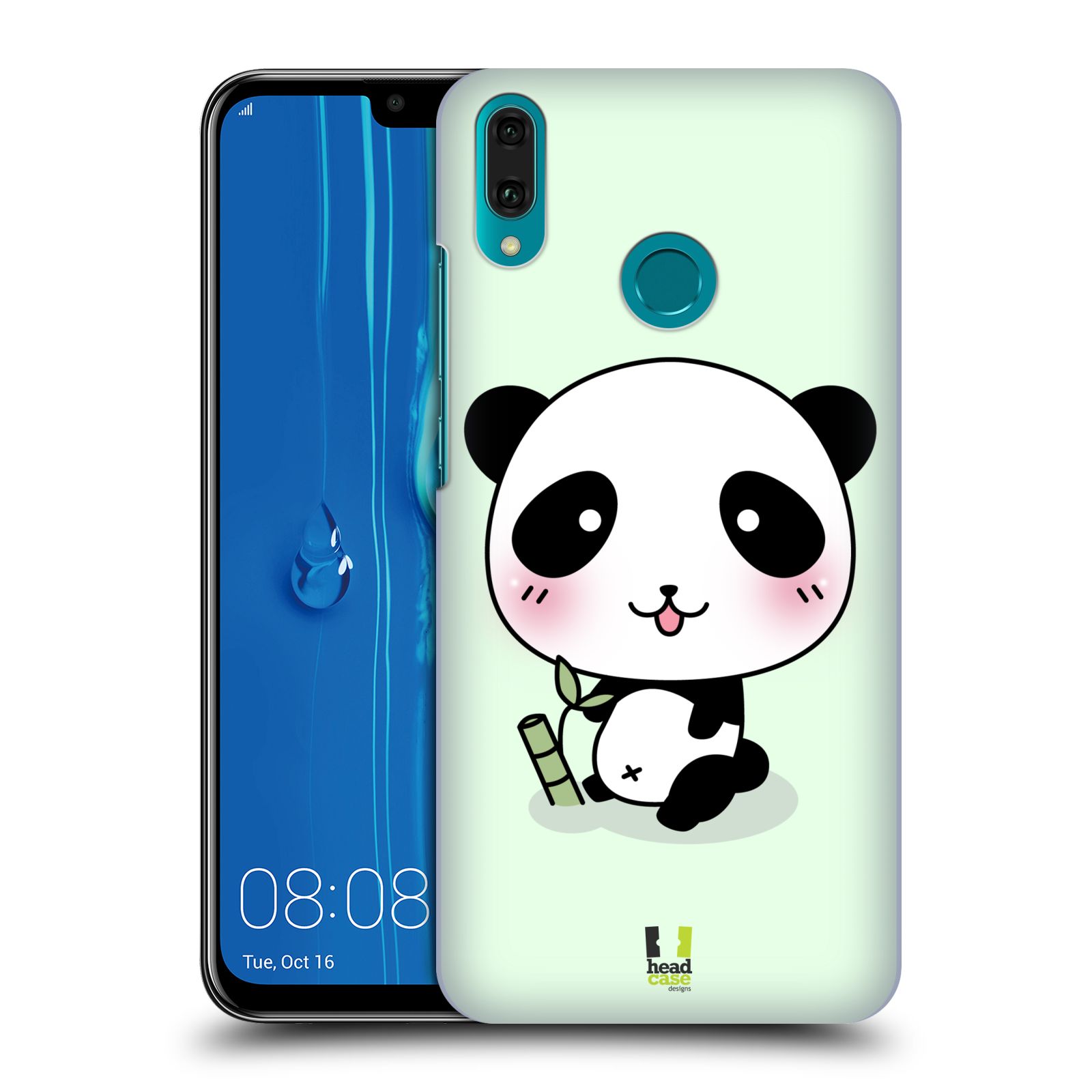 Pouzdro na mobil Huawei Y9 2019 - HEAD CASE - vzor Roztomilá panda zelená
