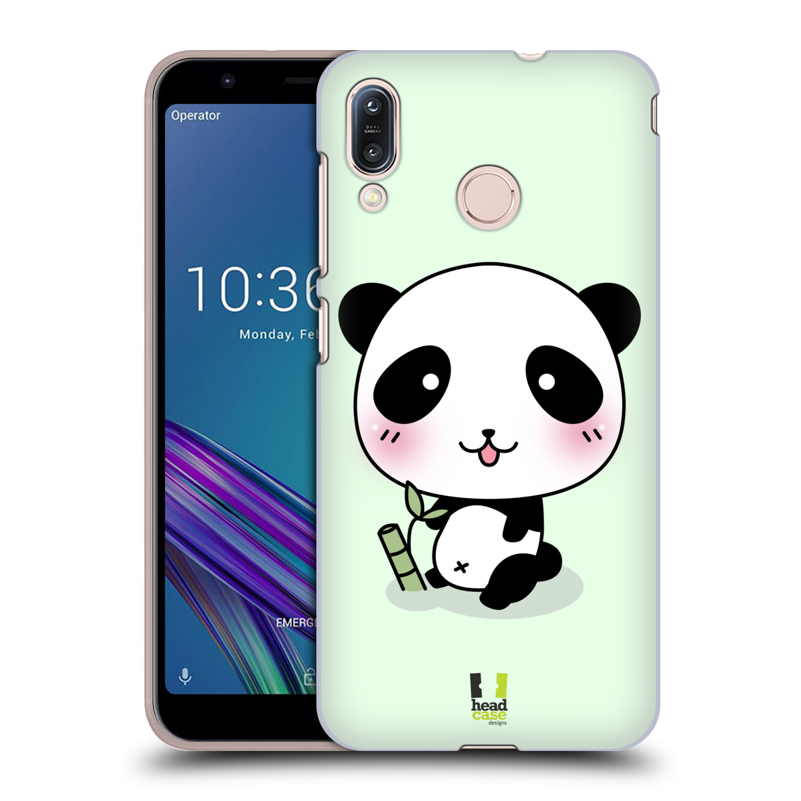 Pouzdro na mobil Asus Zenfone Max M1 (ZB555KL) - HEAD CASE - vzor Roztomilá panda zelená