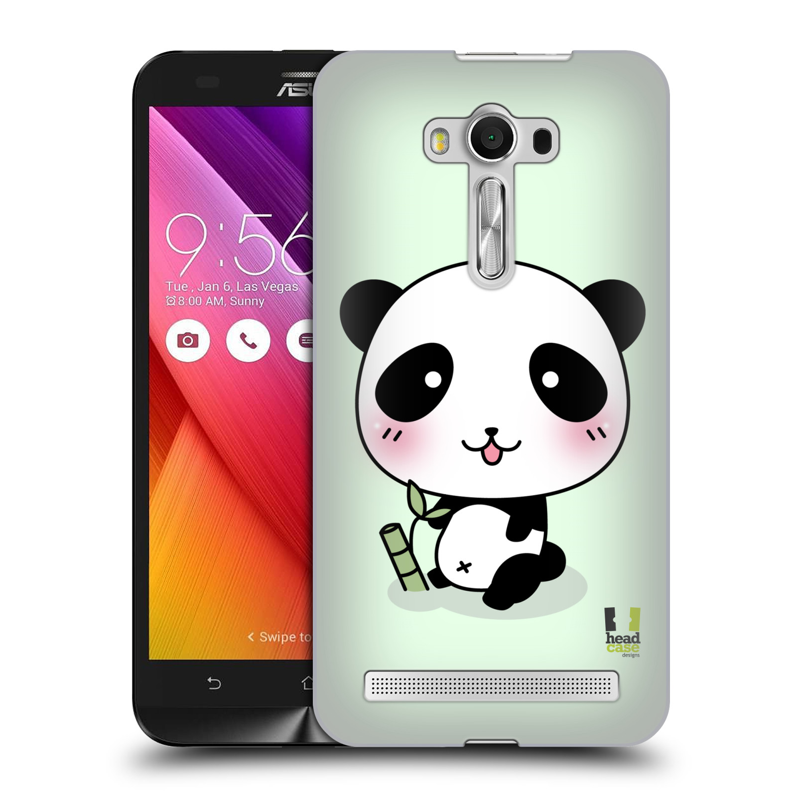 HEAD CASE plastový obal na mobil Asus Zenfone 2 LASER (5,5 displej ZE550KL) vzor Roztomilá panda zelená