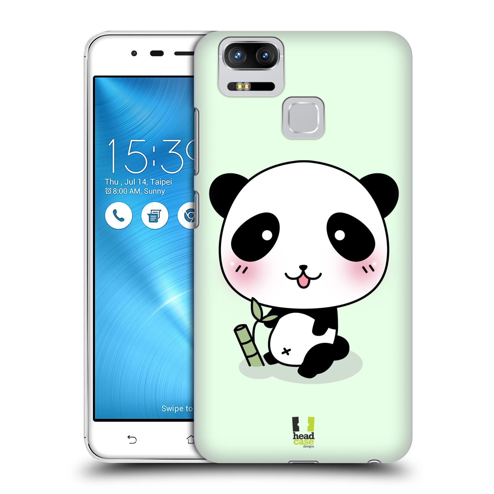 HEAD CASE plastový obal na mobil Asus Zenfone 3 Zoom ZE553KL vzor Roztomilá panda zelená