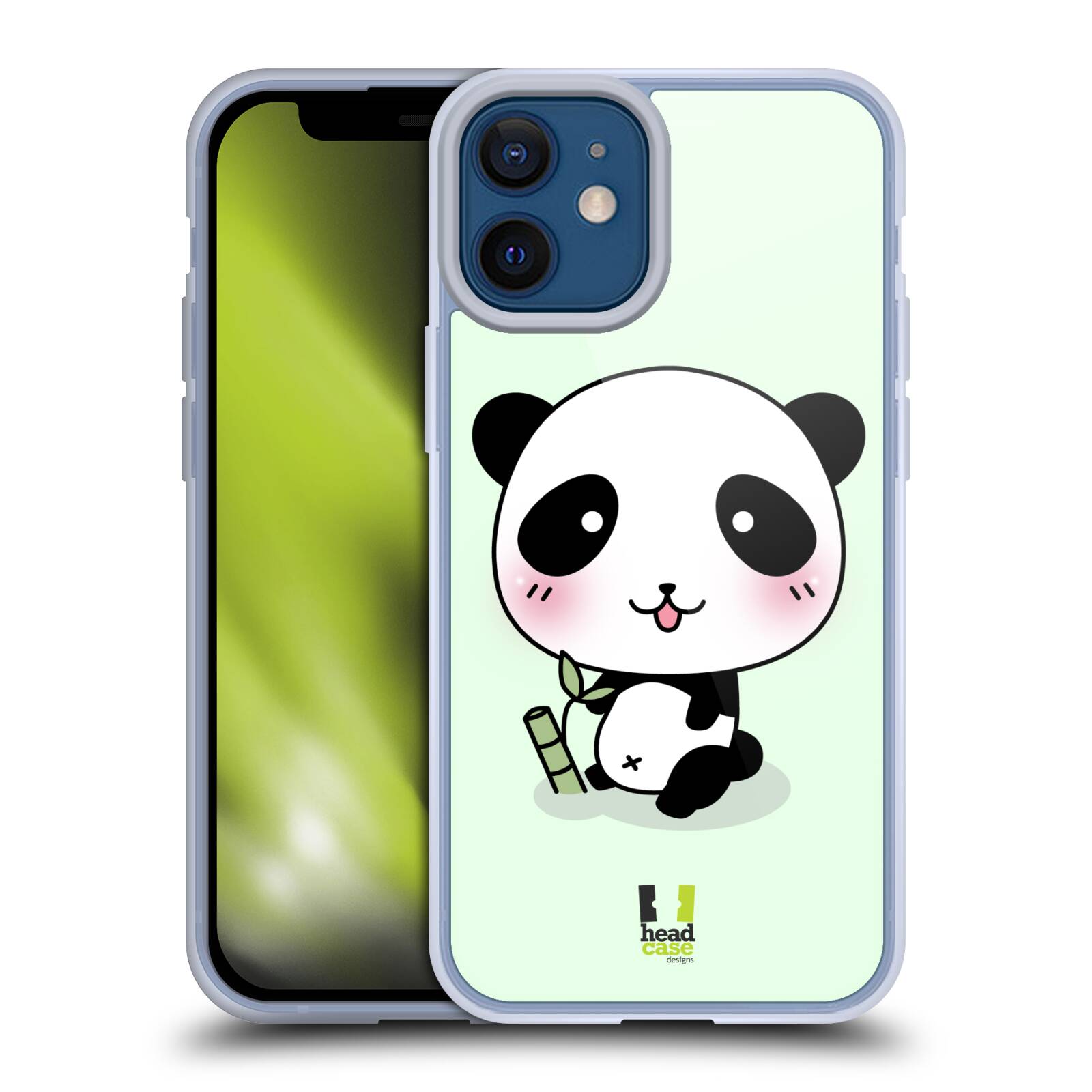 Plastový obal na mobil Apple Iphone 12 MINI vzor Roztomilá panda zelená