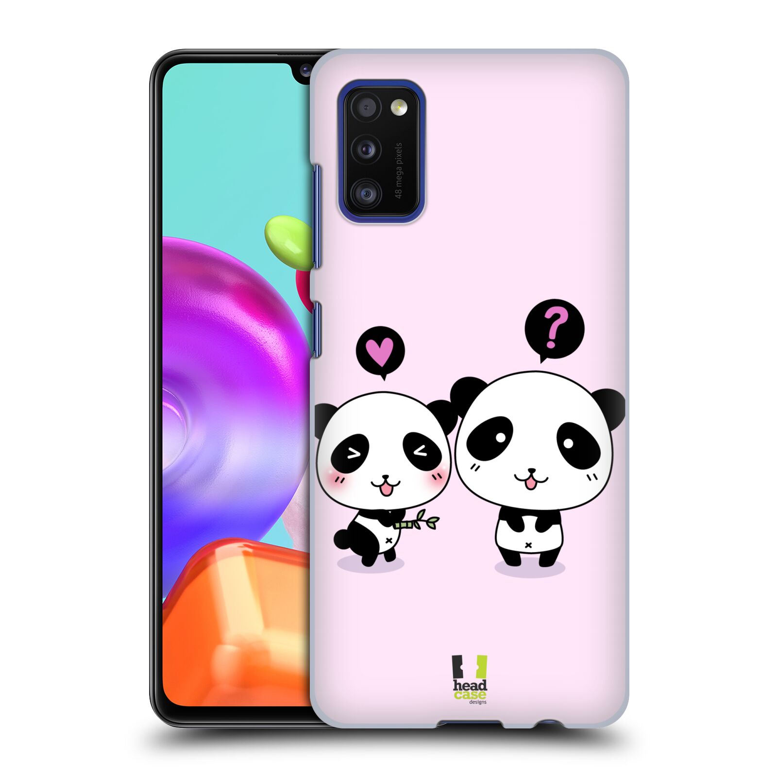 Zadní kryt na mobil Samsung Galaxy A41 vzor Roztomilá panda růžová