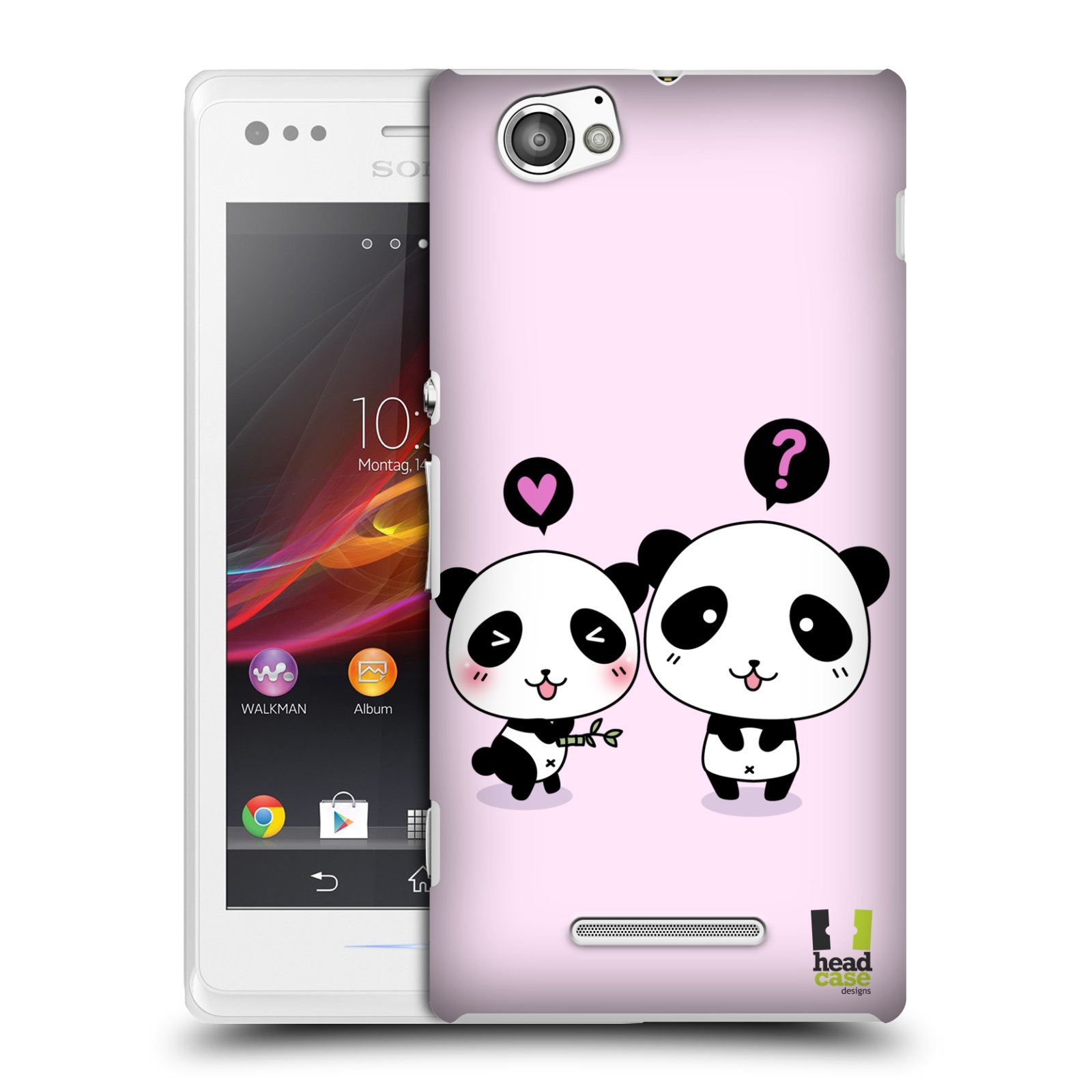 HEAD CASE plastový obal na mobil Sony Xperia M vzor Roztomilá panda růžová
