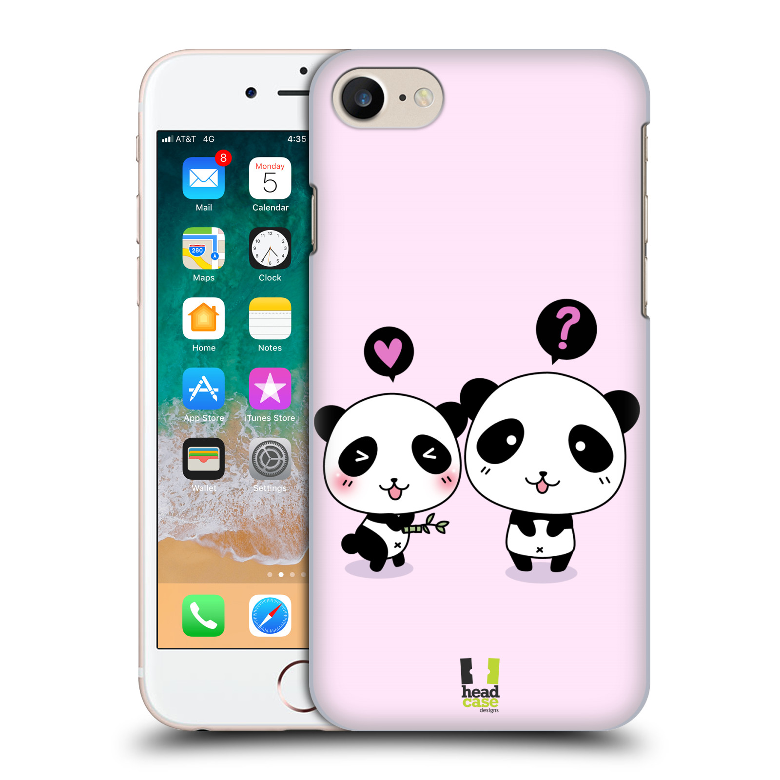 Plastové pouzdro pro mobil Apple Iphone 7/8/SE 2020 vzor Roztomilá panda růžová