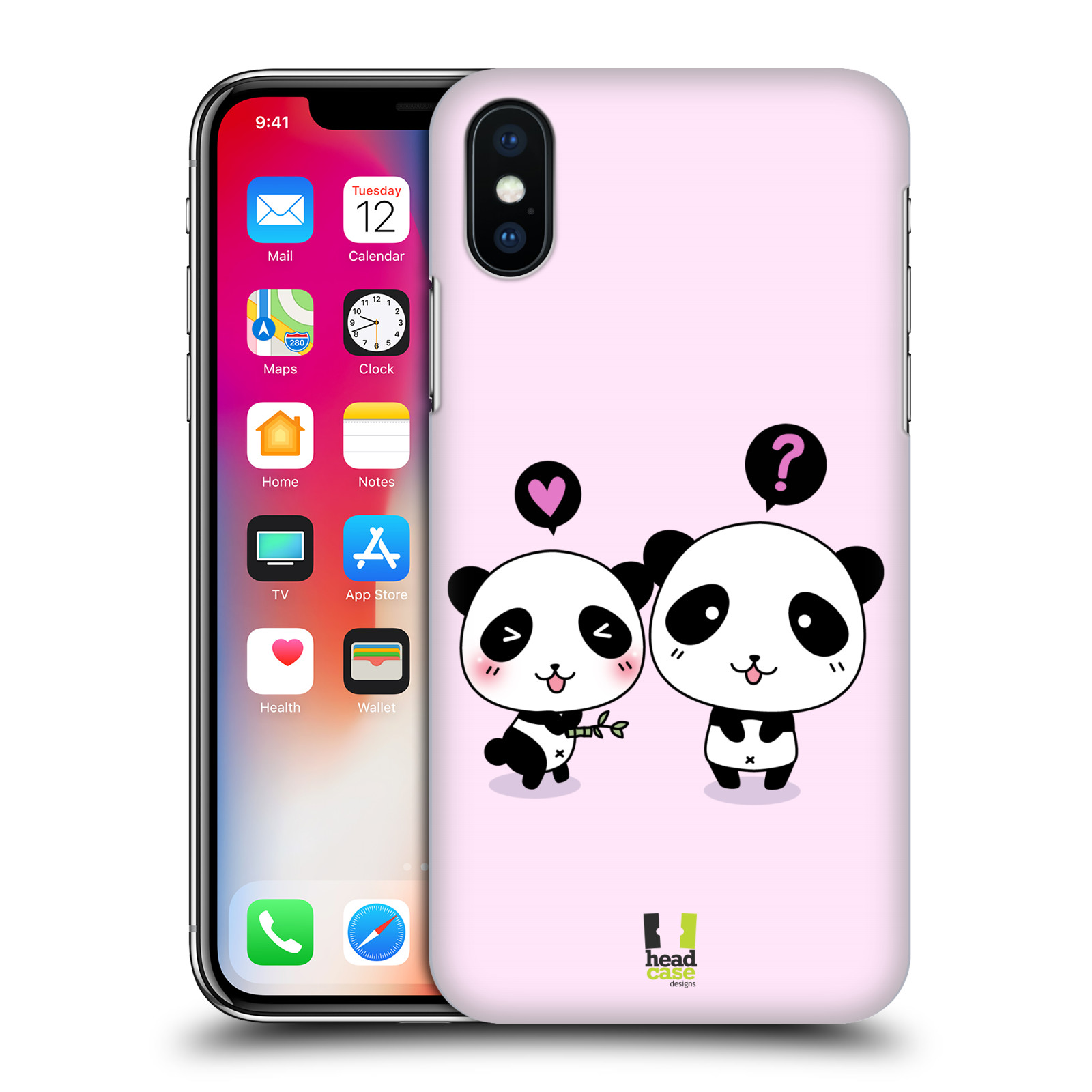 HEAD CASE plastový obal na mobil Apple Iphone X / XS vzor Roztomilá panda růžová