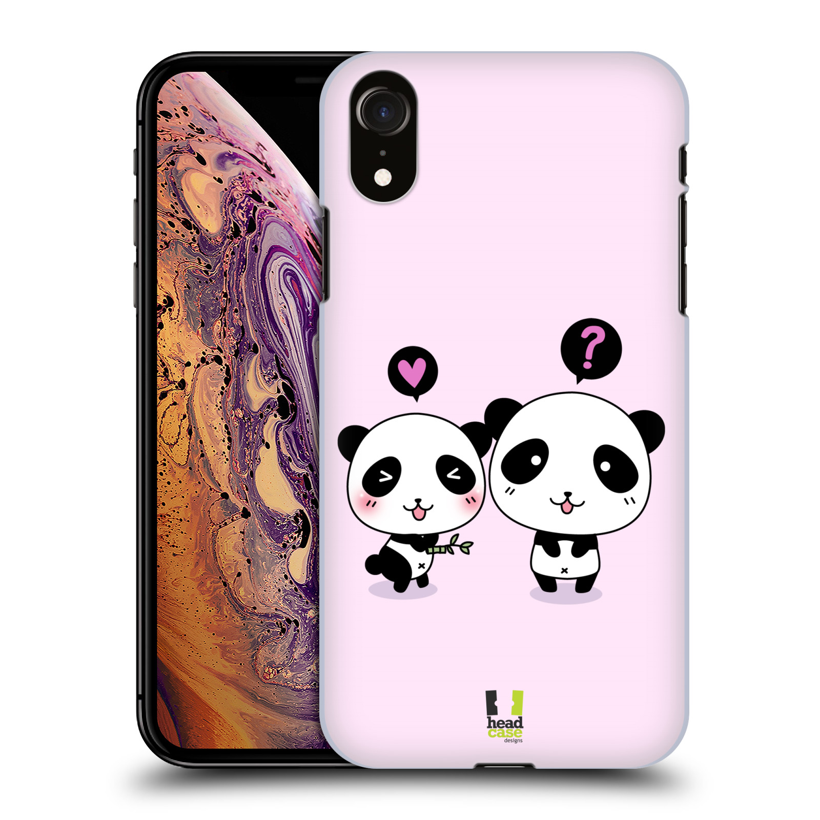 HEAD CASE plastový obal na mobil Apple Iphone XR vzor Roztomilá panda růžová