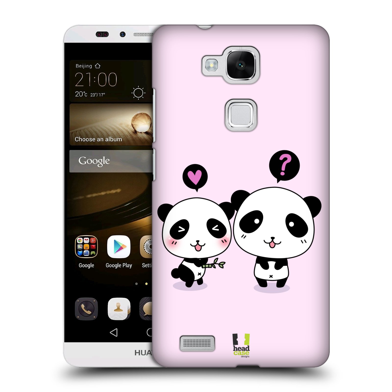 HEAD CASE plastový obal na mobil Huawei Mate 7 vzor Roztomilá panda růžová