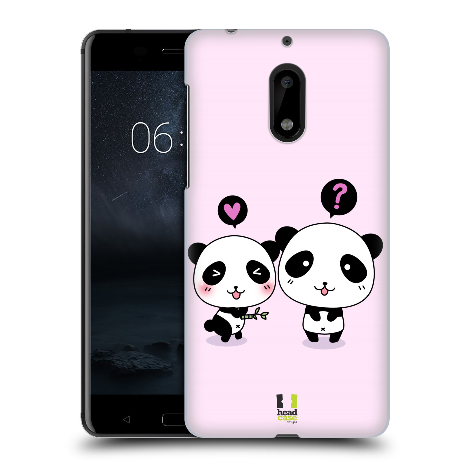 HEAD CASE plastový obal na mobil Nokia 6 vzor Roztomilá panda růžová