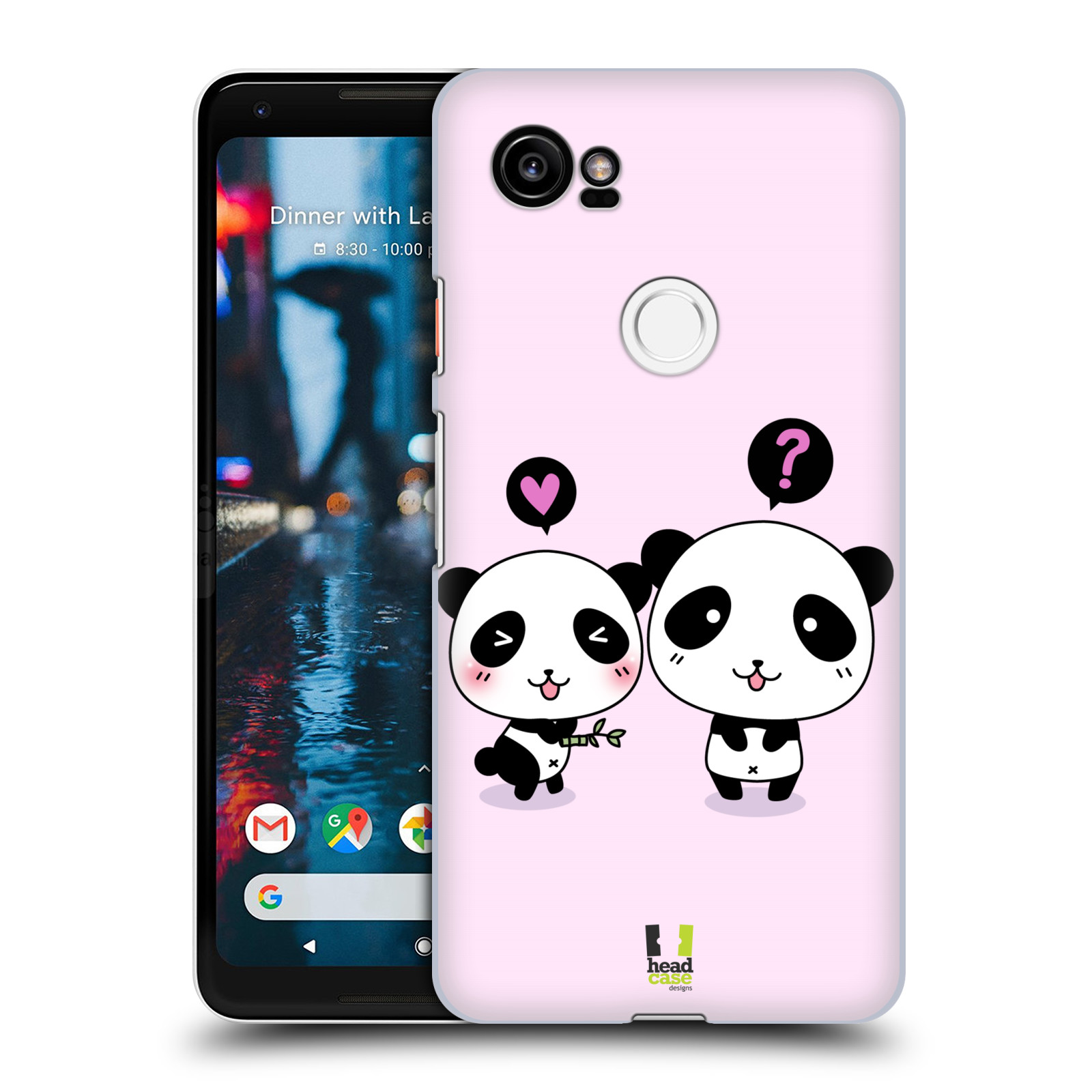 HEAD CASE plastový obal na mobil Google Pixel 2 XL vzor Roztomilá panda růžová