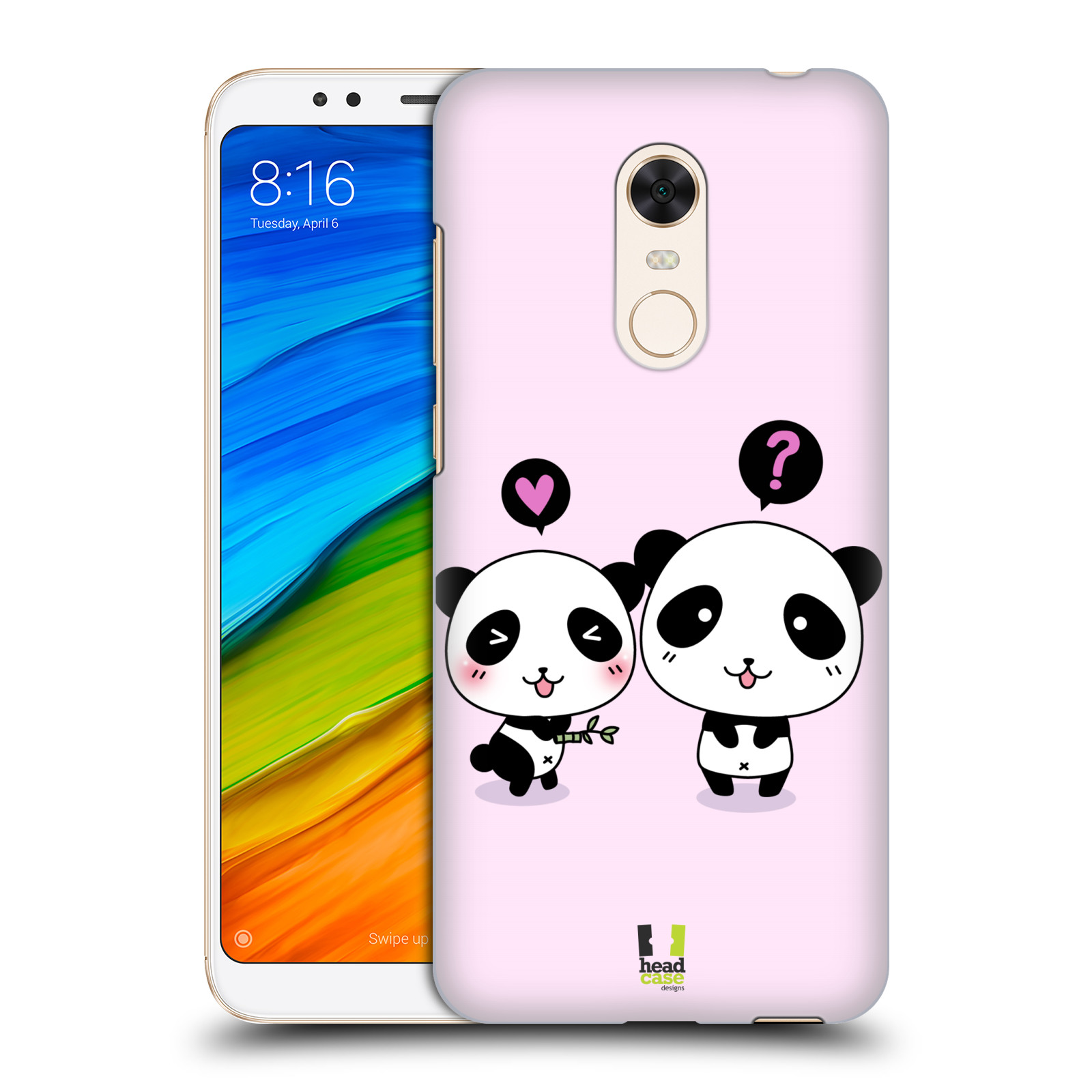 HEAD CASE plastový obal na mobil Xiaomi Redmi 5 PLUS vzor Roztomilá panda růžová
