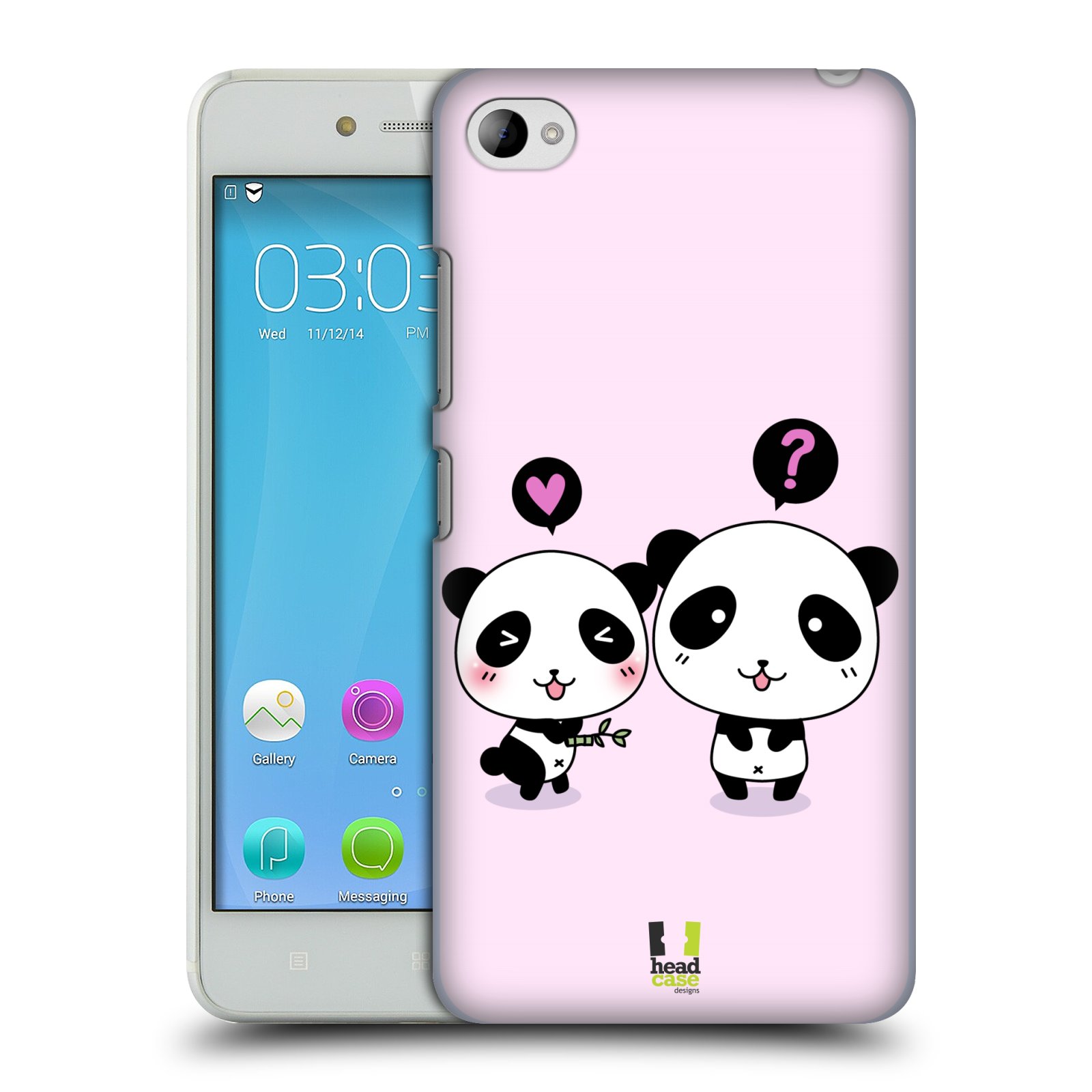HEAD CASE pevný plastový obal na mobil LENOVO S90 vzor Roztomilá panda růžová