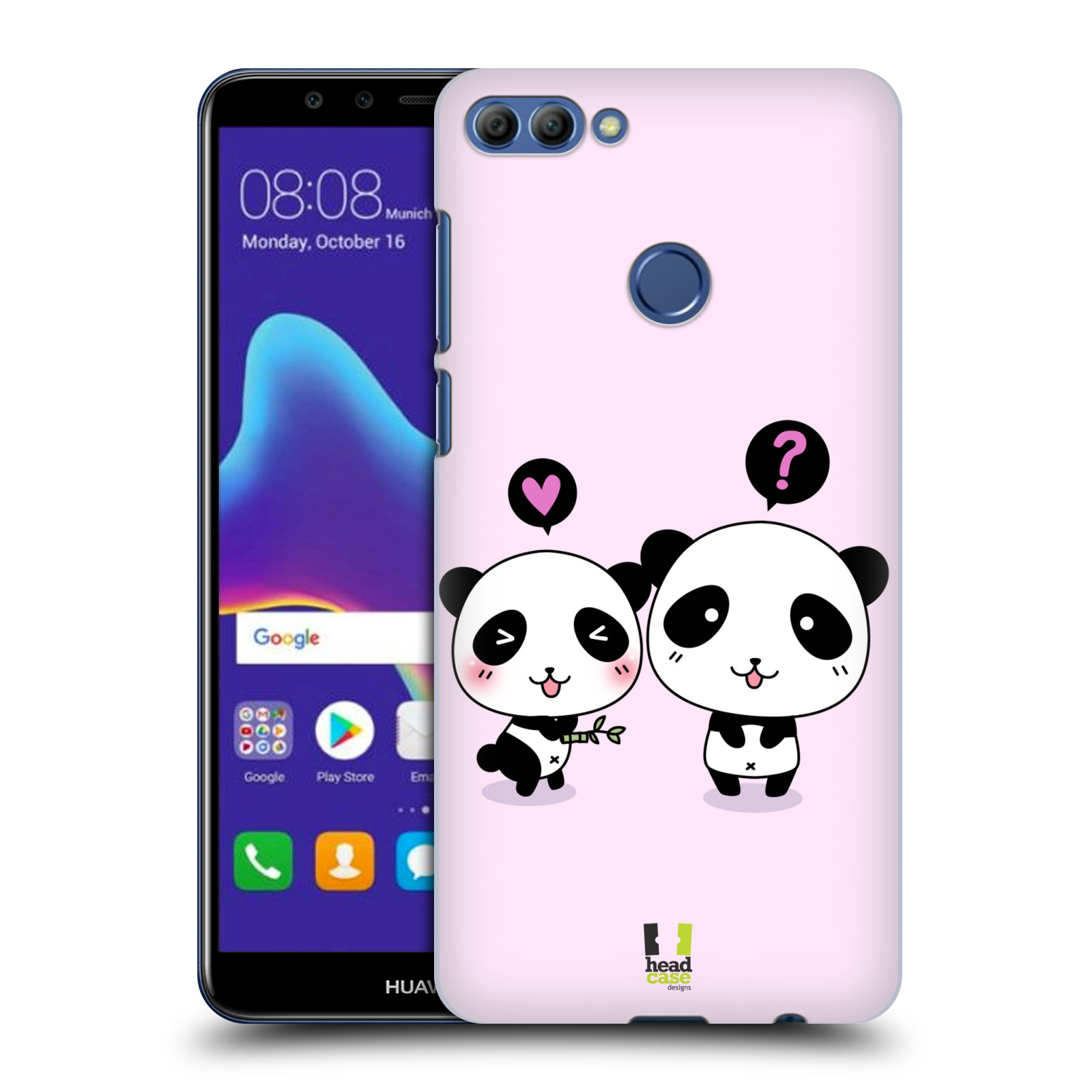 HEAD CASE plastový obal na mobil Huawei Y9 2018 vzor Roztomilá panda růžová