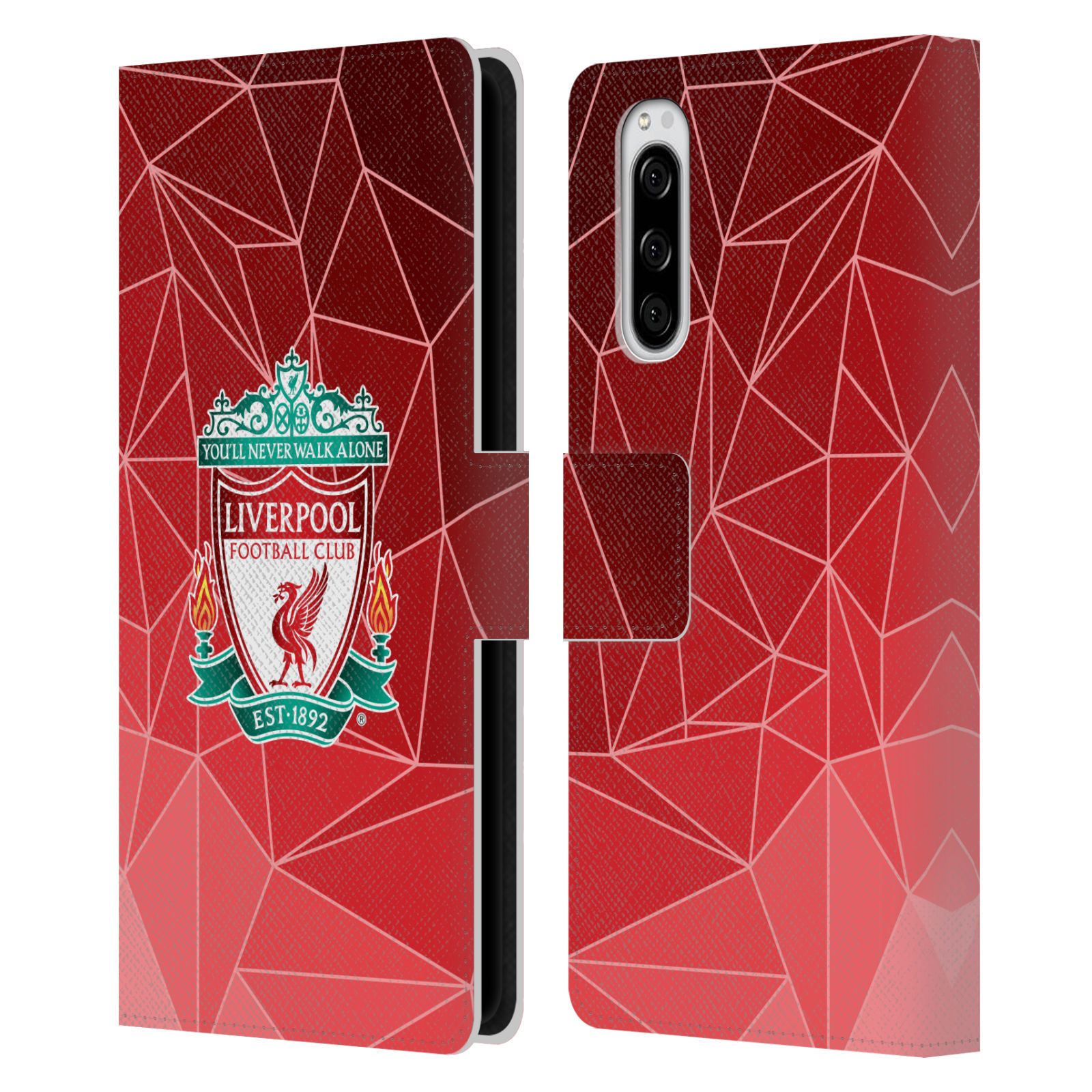 Pouzdro na mobil Sony Xperia 5 - Head Case - fotbalový klub liverpool geometrické tvary