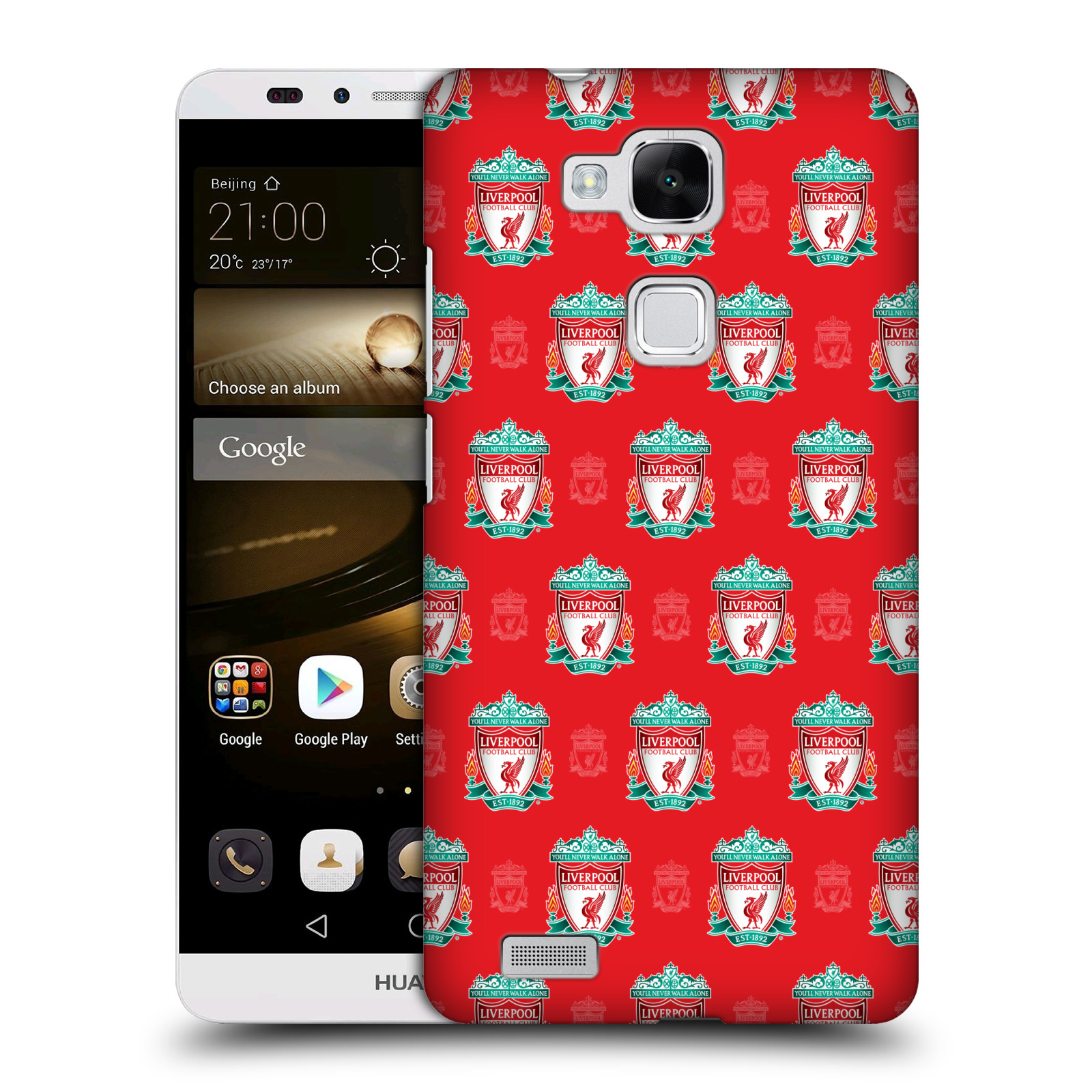 HEAD CASE plastový obal na mobil Huawei Mate 7 Fotbalový klub Liverpool znak malý vzorkovaný červené pozadí