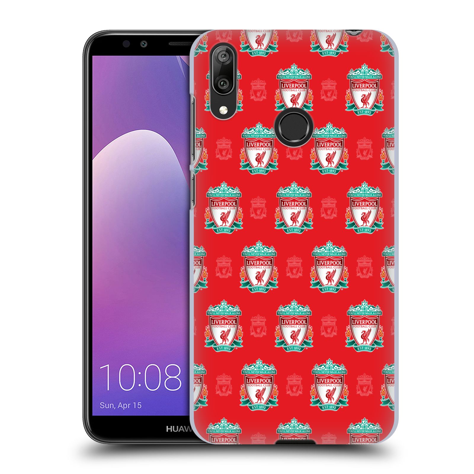 Pouzdro na mobil Huawei Y7 2019 - Head Case - Fotbalový klub Liverpool znak malý vzorkovaný červené pozadí