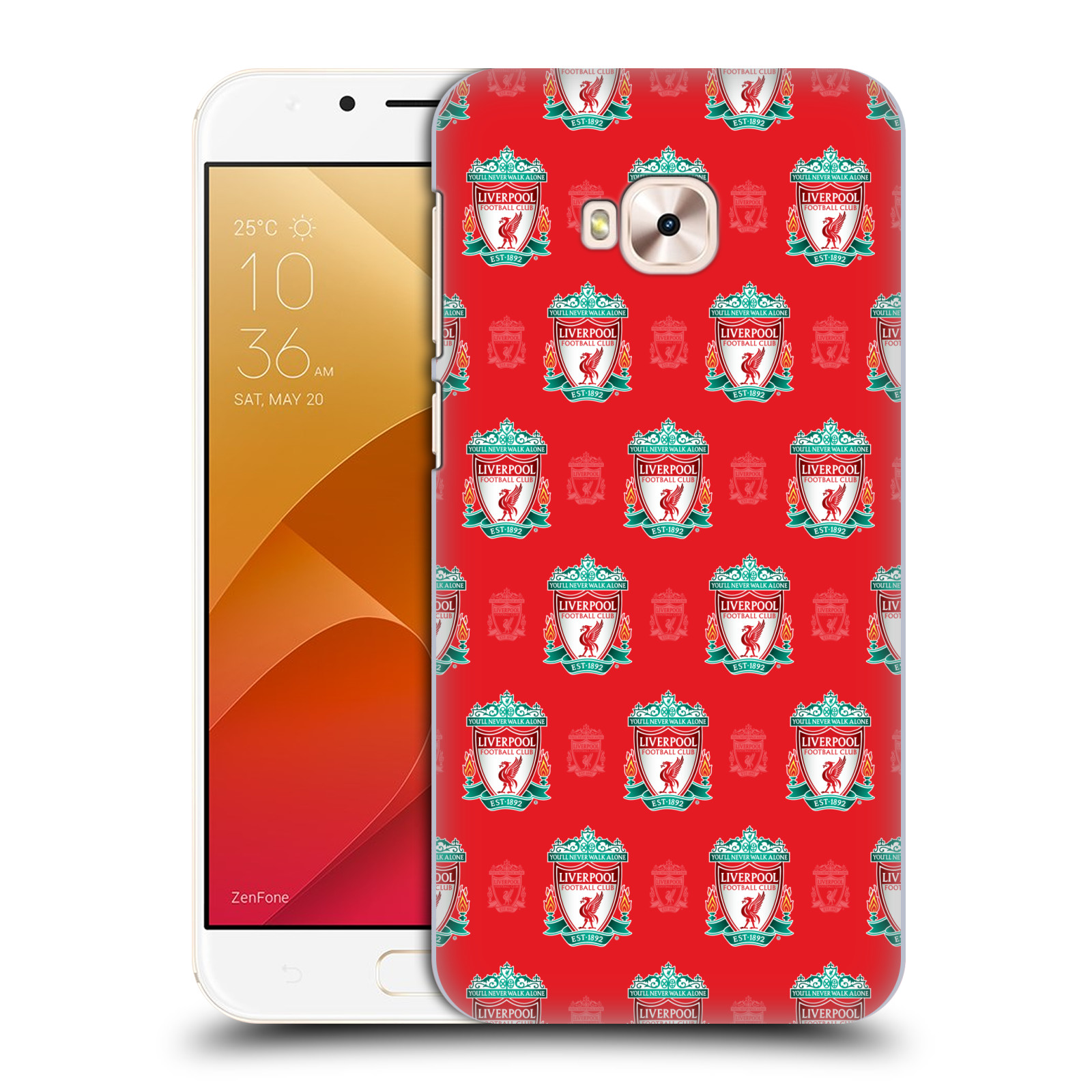 HEAD CASE plastový obal na mobil Asus Zenfone 4 Selfie Pro ZD552KL Fotbalový klub Liverpool znak malý vzorkovaný červené pozadí