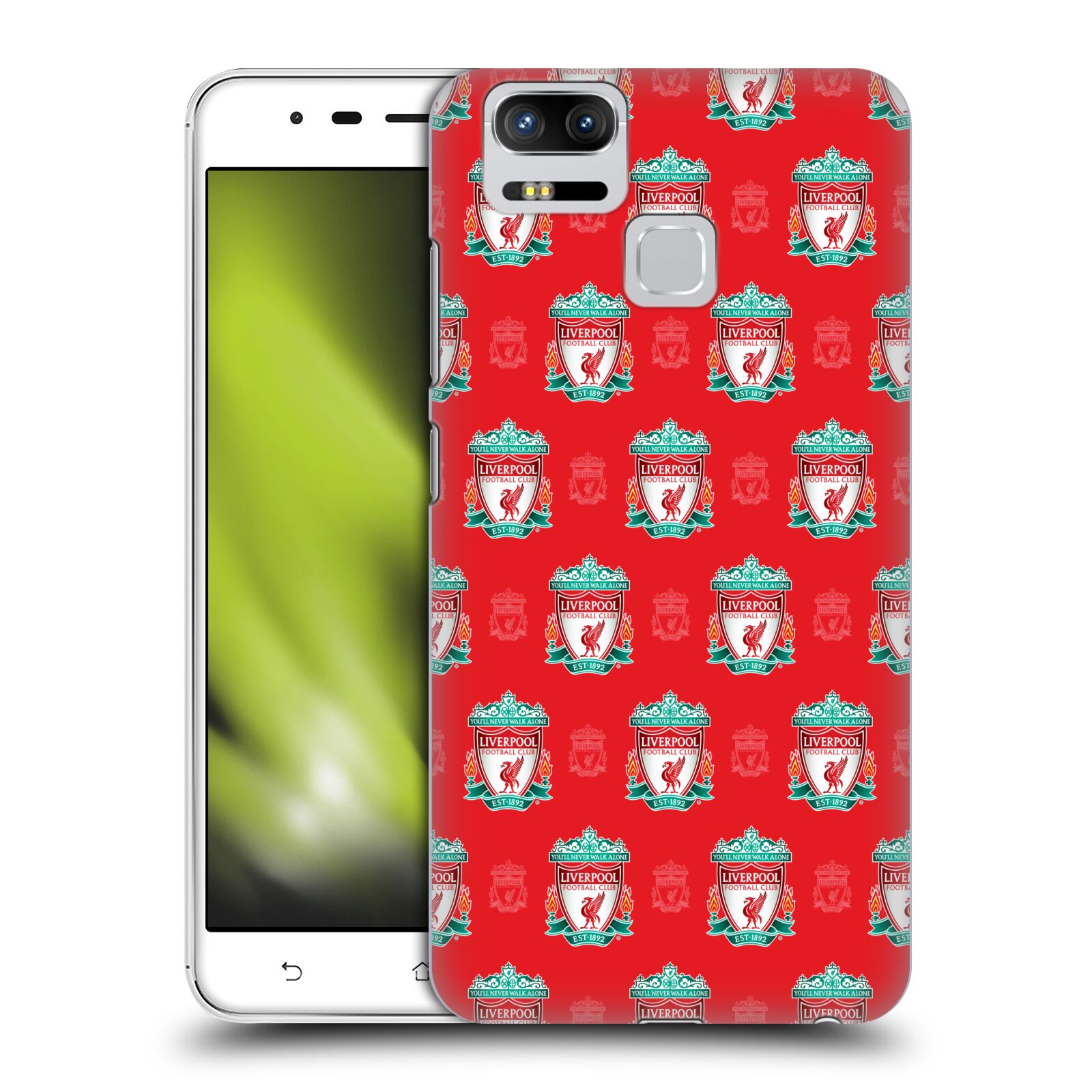 HEAD CASE plastový obal na mobil Asus Zenfone 3 Zoom ZE553KL Fotbalový klub Liverpool znak malý vzorkovaný červené pozadí