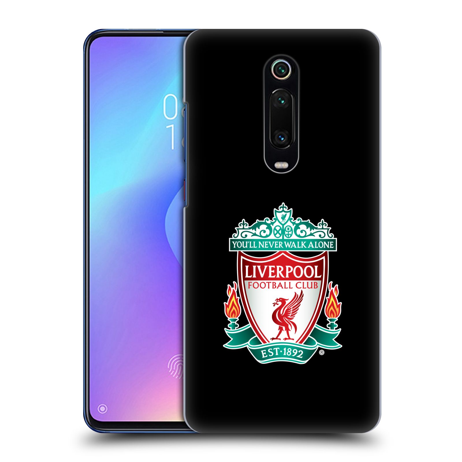 Pouzdro na mobil Xiaomi Mi 9T PRO - HEAD CASE - Fotbalový klub Liverpool barevný znak černé pozadí