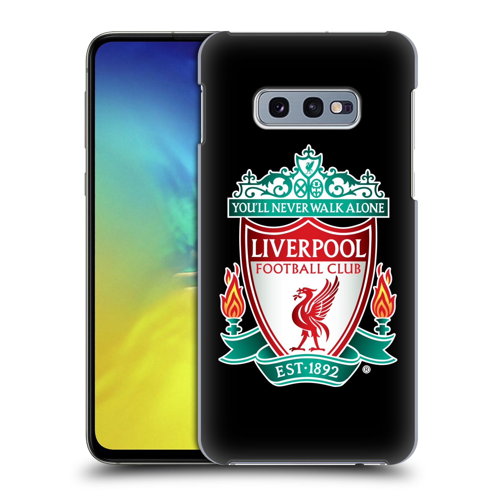 Pouzdro na mobil Samsung Galaxy S10e - HEAD CASE - Fotbalový klub Liverpool barevný znak černé pozadí