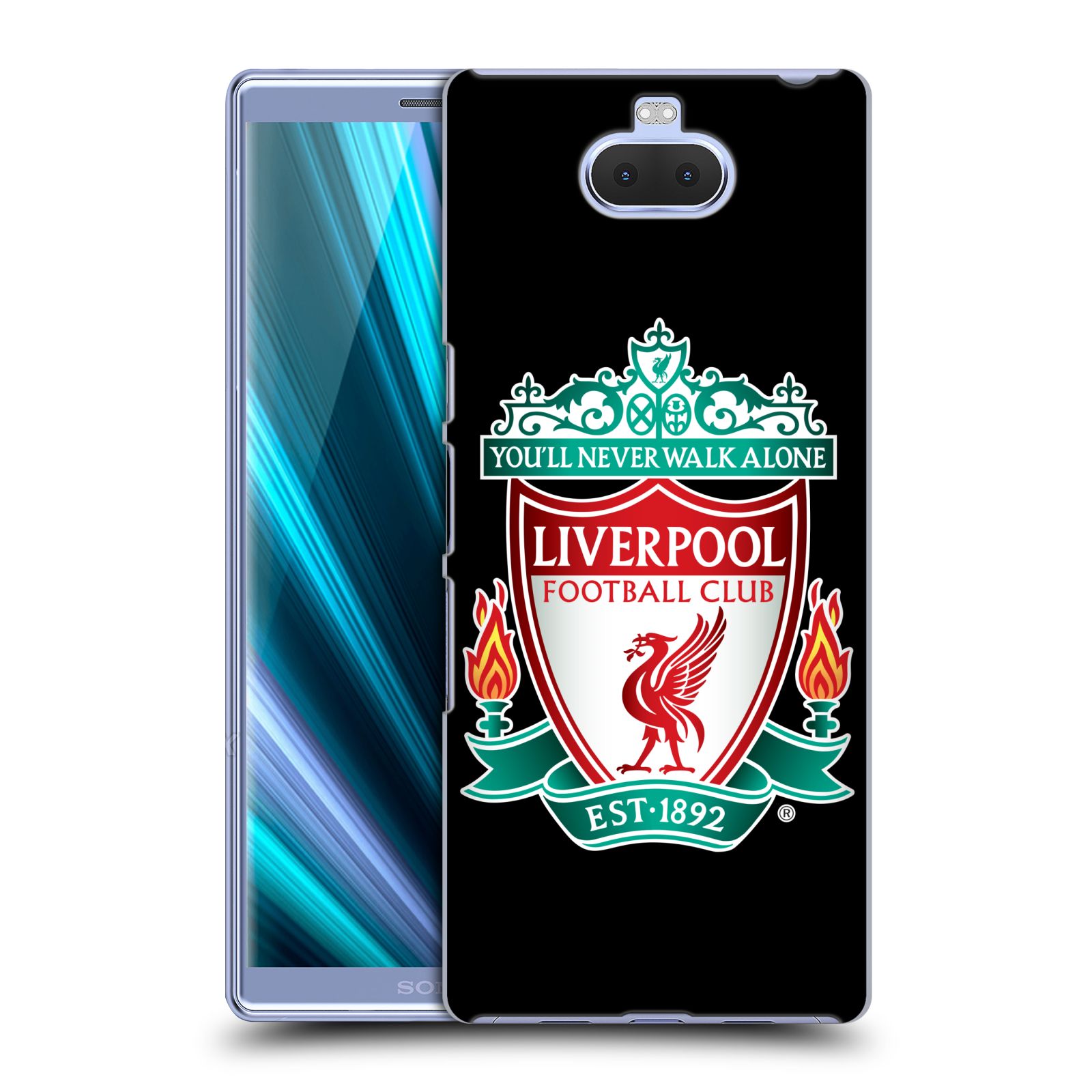 Pouzdro na mobil Sony Xperia 10 Plus - Head Case - Fotbalový klub Liverpool barevný znak černé pozadí