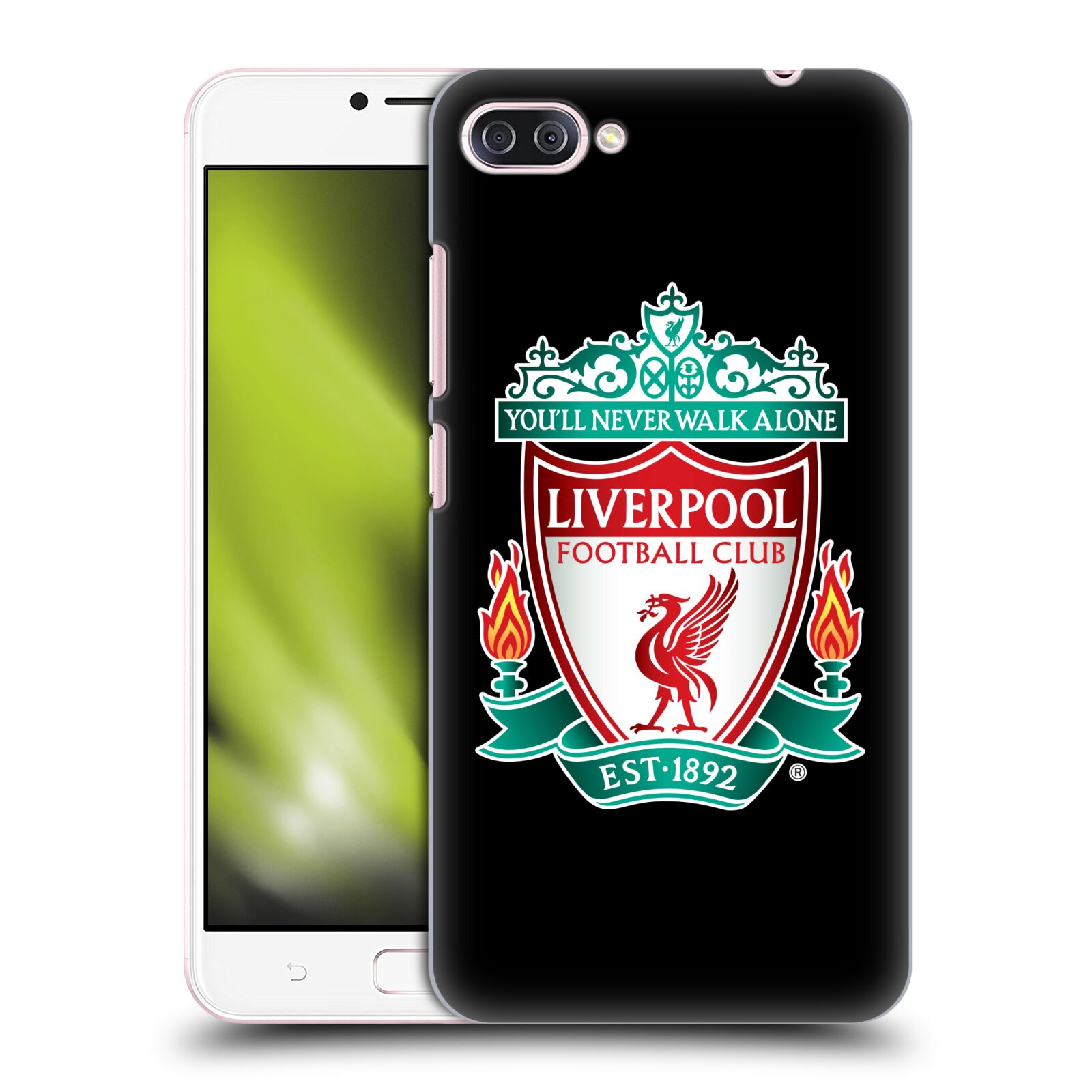 HEAD CASE plastový obal na mobil Asus Zenfone 4 MAX ZC554KL Fotbalový klub Liverpool barevný znak černé pozadí