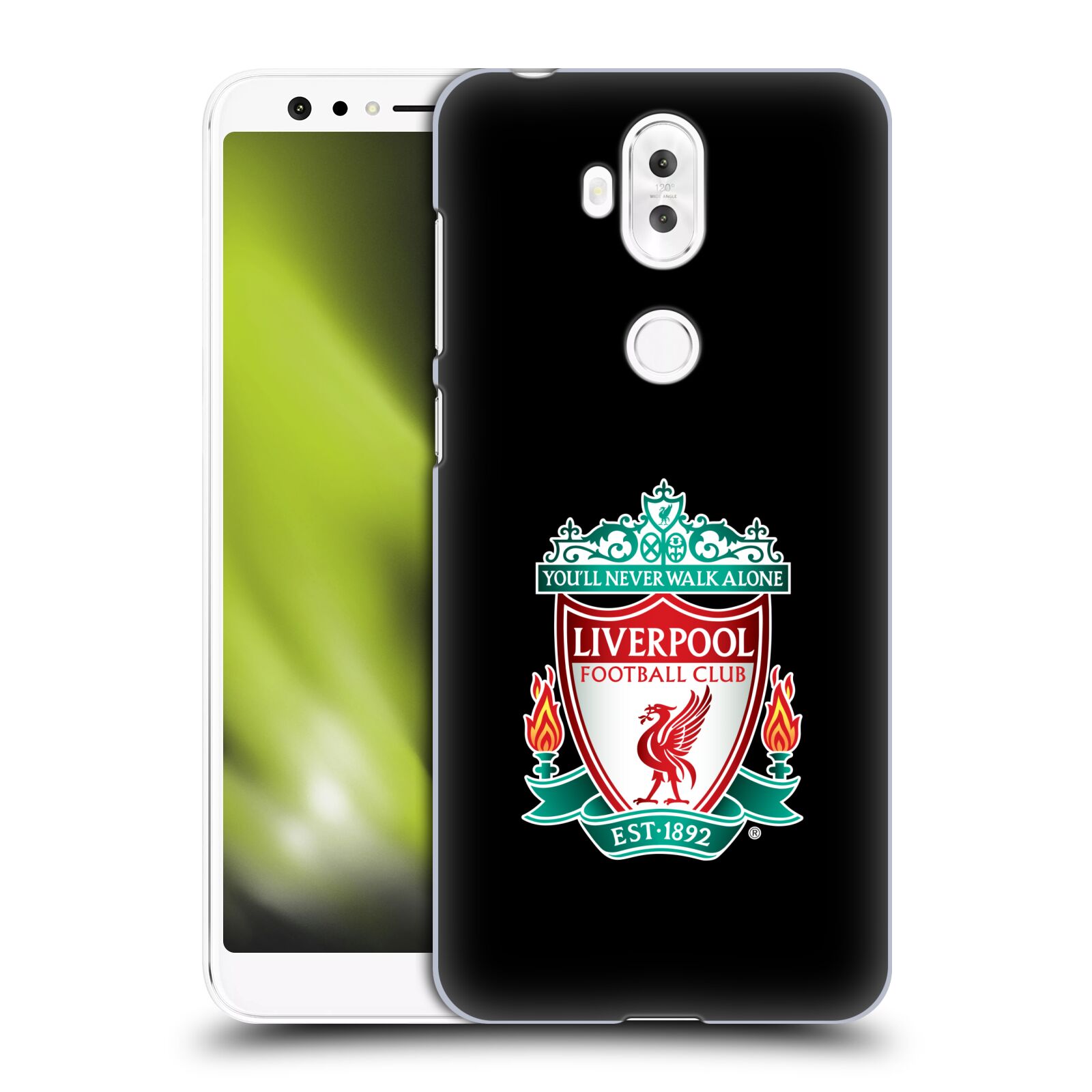 HEAD CASE plastový obal na mobil Asus Zenfone 5 LITE ZC600KL Fotbalový klub Liverpool barevný znak černé pozadí