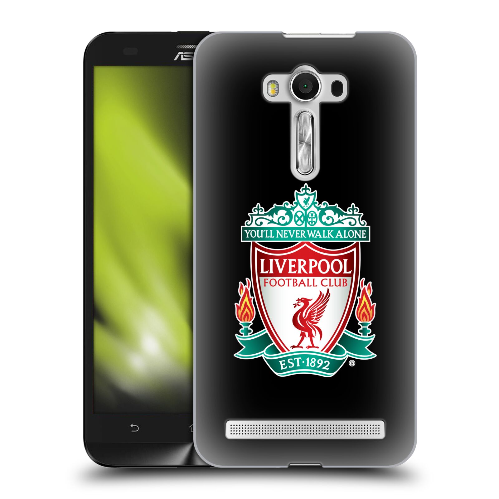 HEAD CASE plastový obal na mobil Asus Zenfone 2 LASER (5,5 displej ZE550KL) Fotbalový klub Liverpool barevný znak černé pozadí