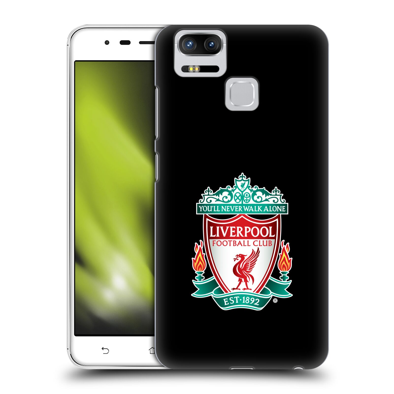 HEAD CASE plastový obal na mobil Asus Zenfone 3 Zoom ZE553KL Fotbalový klub Liverpool barevný znak černé pozadí