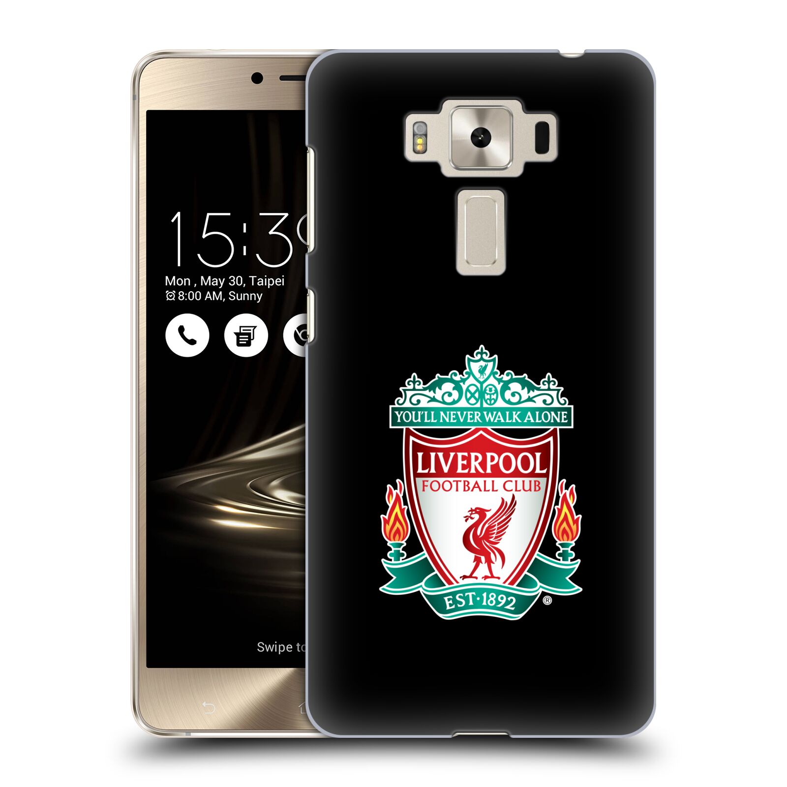 HEAD CASE plastový obal na mobil Asus Zenfone 3 DELUXE ZS550KL Fotbalový klub Liverpool barevný znak černé pozadí