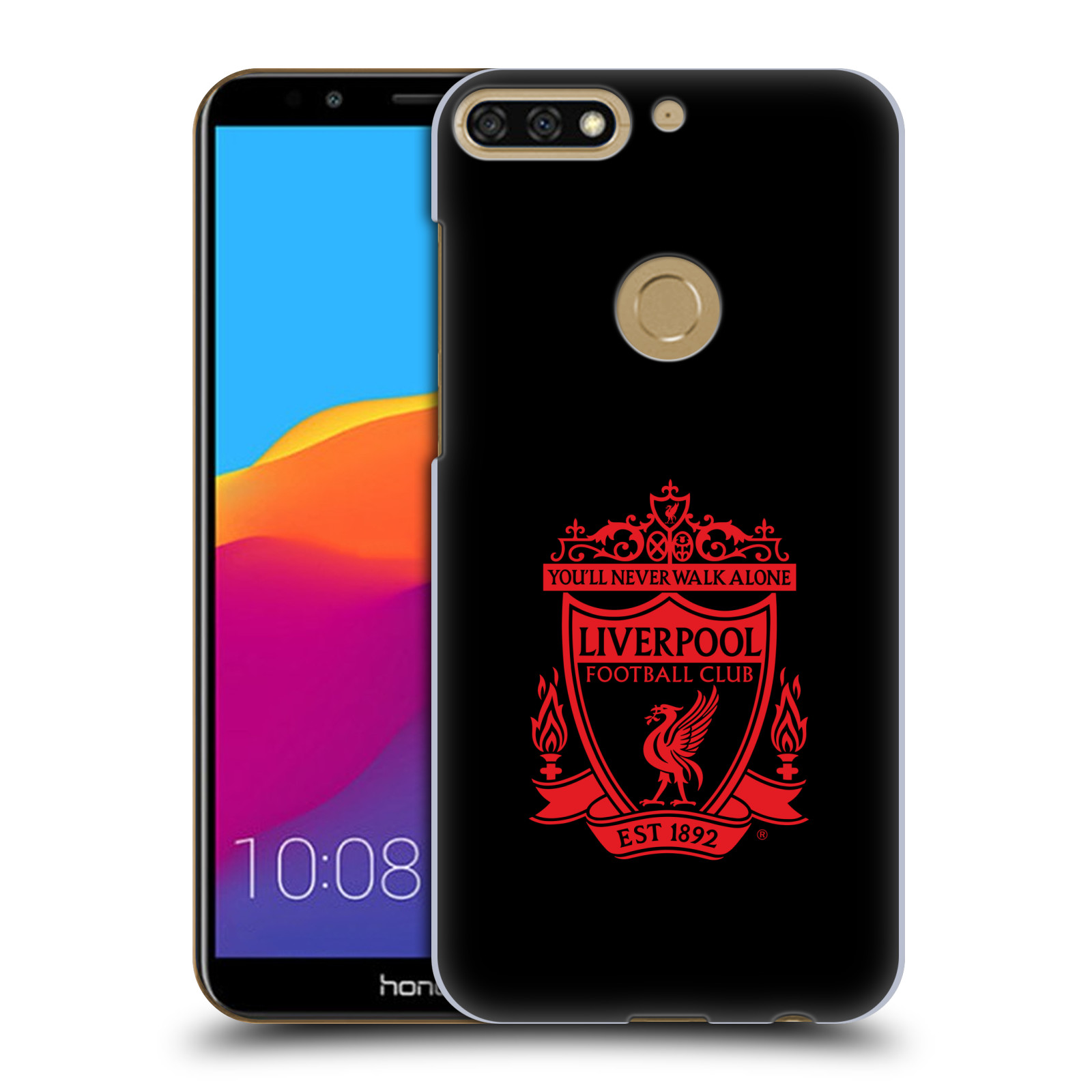 HEAD CASE plastový obal na mobil Honor 7c Fotbalový klub Liverpool rudý znak černé pozadí