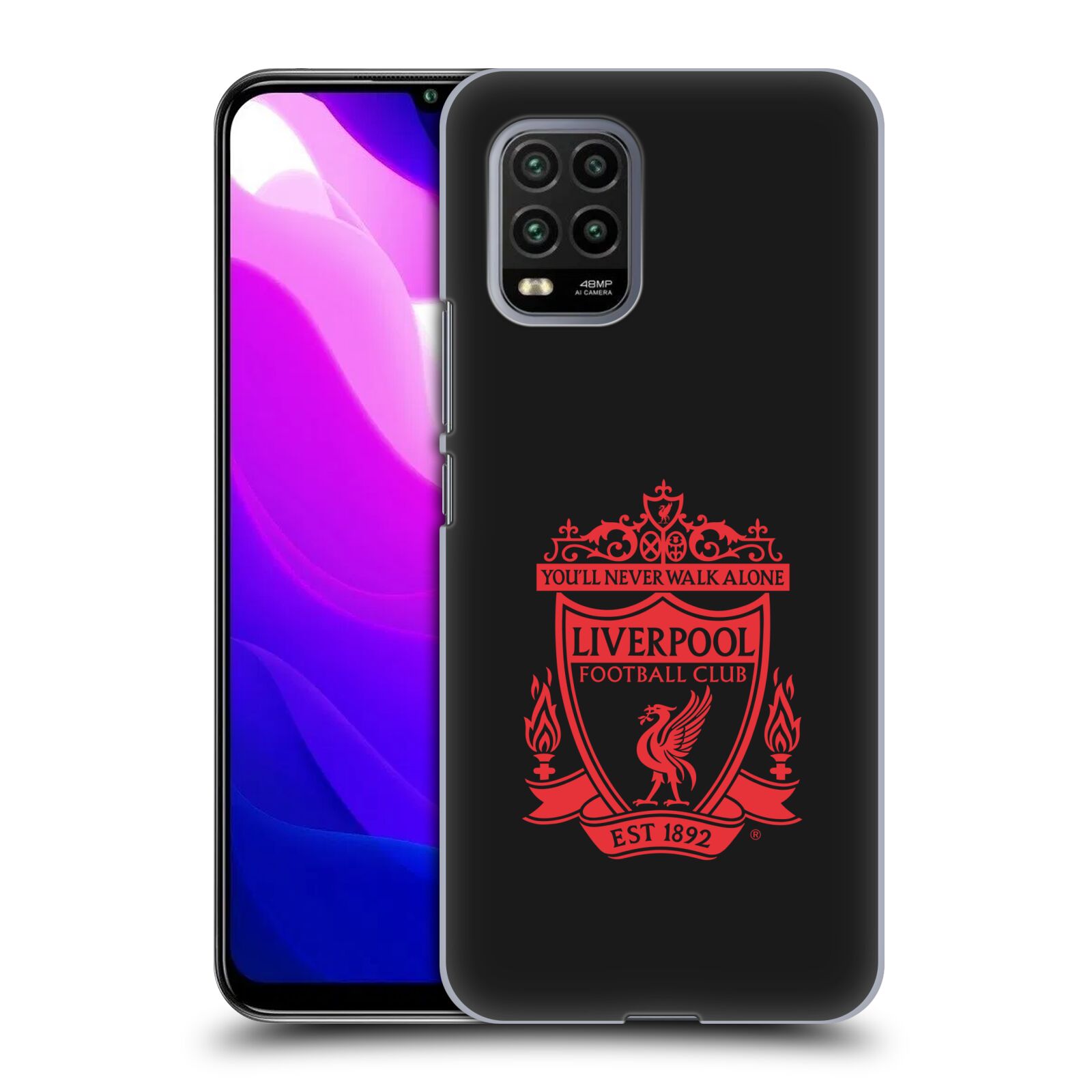 Zadní kryt, obal na mobil Xiaomi Mi 10 LITE Fotbalový klub Liverpool rudý znak černé pozadí