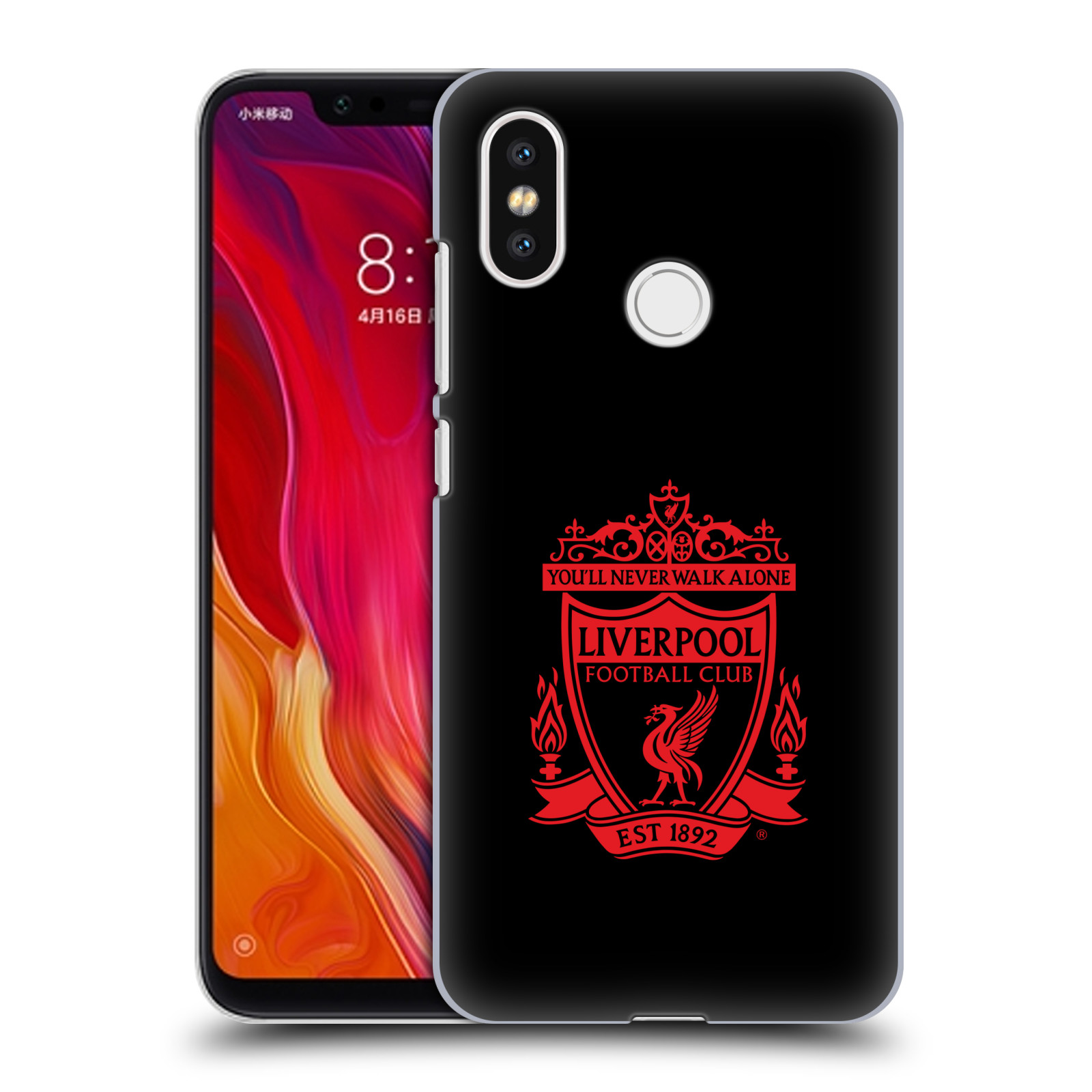 HEAD CASE plastový obal na mobil Xiaomi Mi 8 Fotbalový klub Liverpool rudý znak černé pozadí