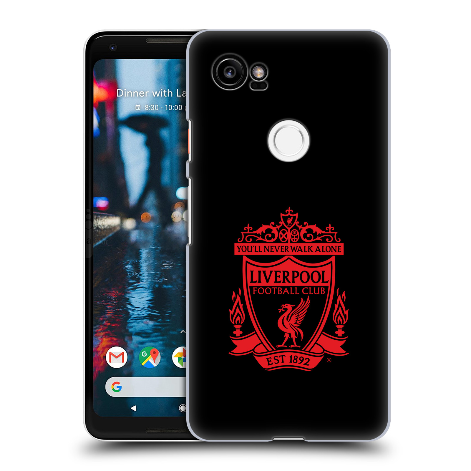 HEAD CASE plastový obal na mobil Google Pixel 2 XL Fotbalový klub Liverpool rudý znak černé pozadí