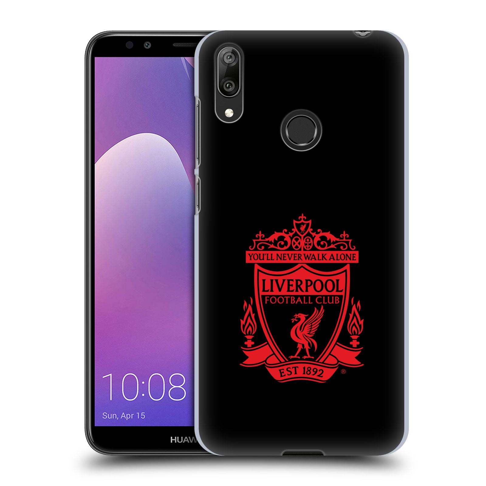 Pouzdro na mobil Huawei Y7 2019 - Head Case - Fotbalový klub Liverpool rudý znak černé pozadí