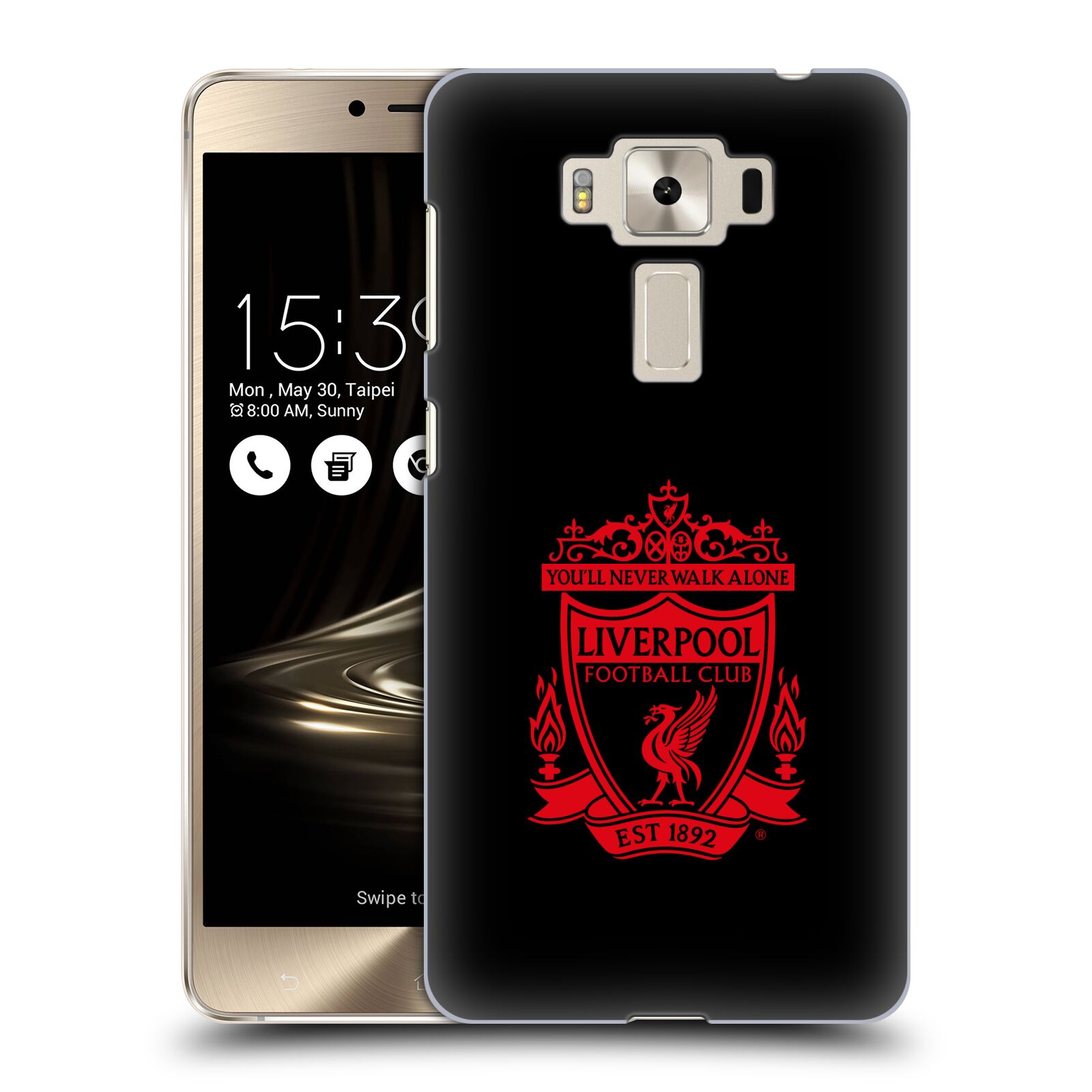 HEAD CASE plastový obal na mobil Asus Zenfone 3 DELUXE ZS550KL Fotbalový klub Liverpool rudý znak černé pozadí