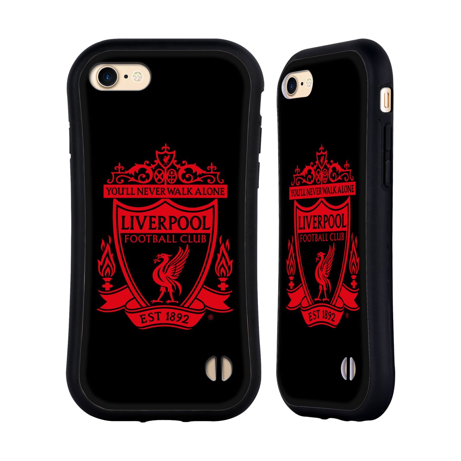 HEAD CASE odolný obal na mobil Apple Iphone 8 Fotbalový klub Liverpool rudý znak černé pozadí